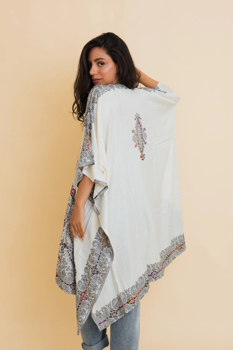 Lost In You Bohemian Artisan Stitch Tapestry Duster • Black Detail