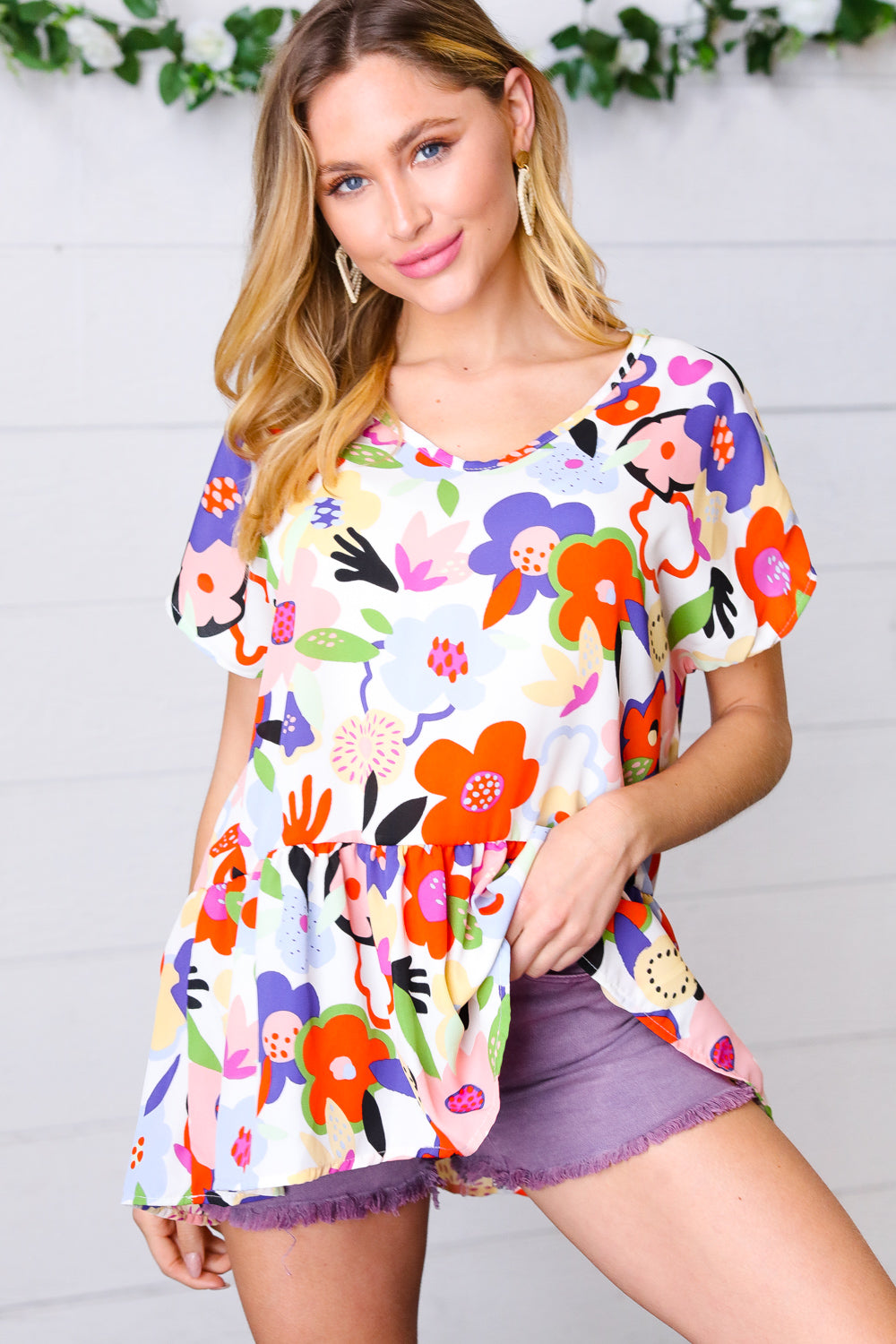 Sweet Emotion Floral Woven Babydoll Top