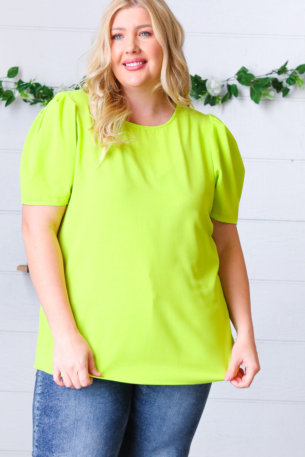 Mile A Minute Puff Sleeve Top - Atomic Wildflower