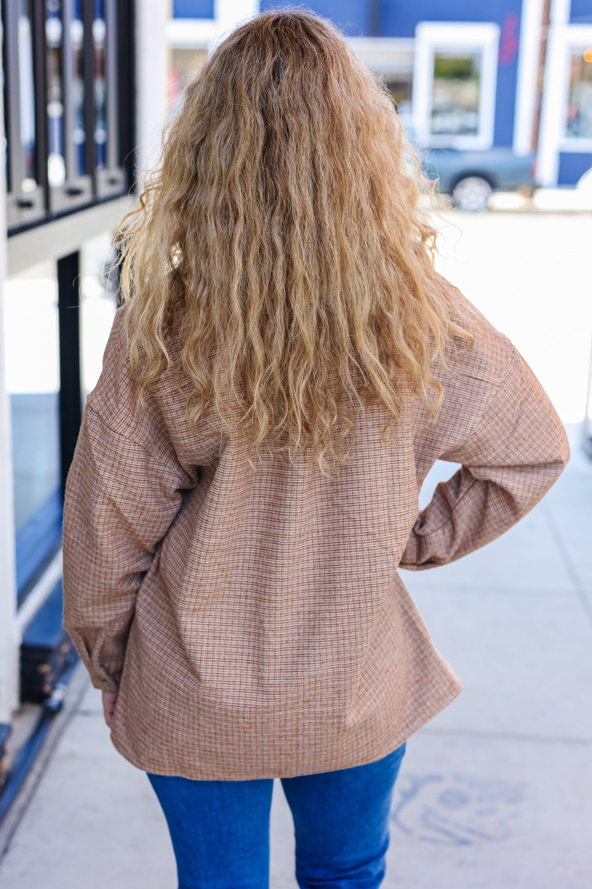 Start You Day Flannel Plaid Shacket • Rust