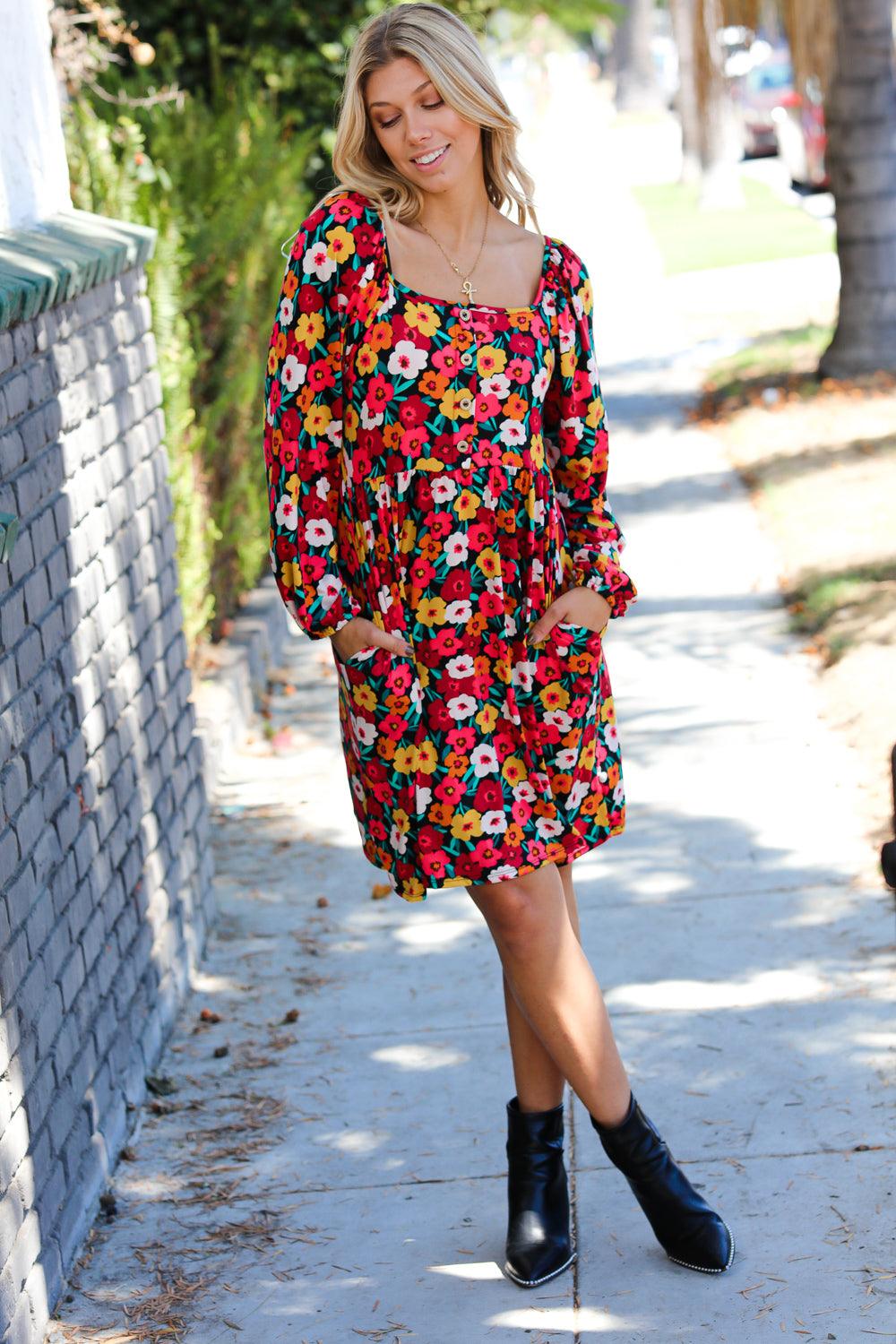 But Love Floral Babydoll Dress - Atomic Wildflower