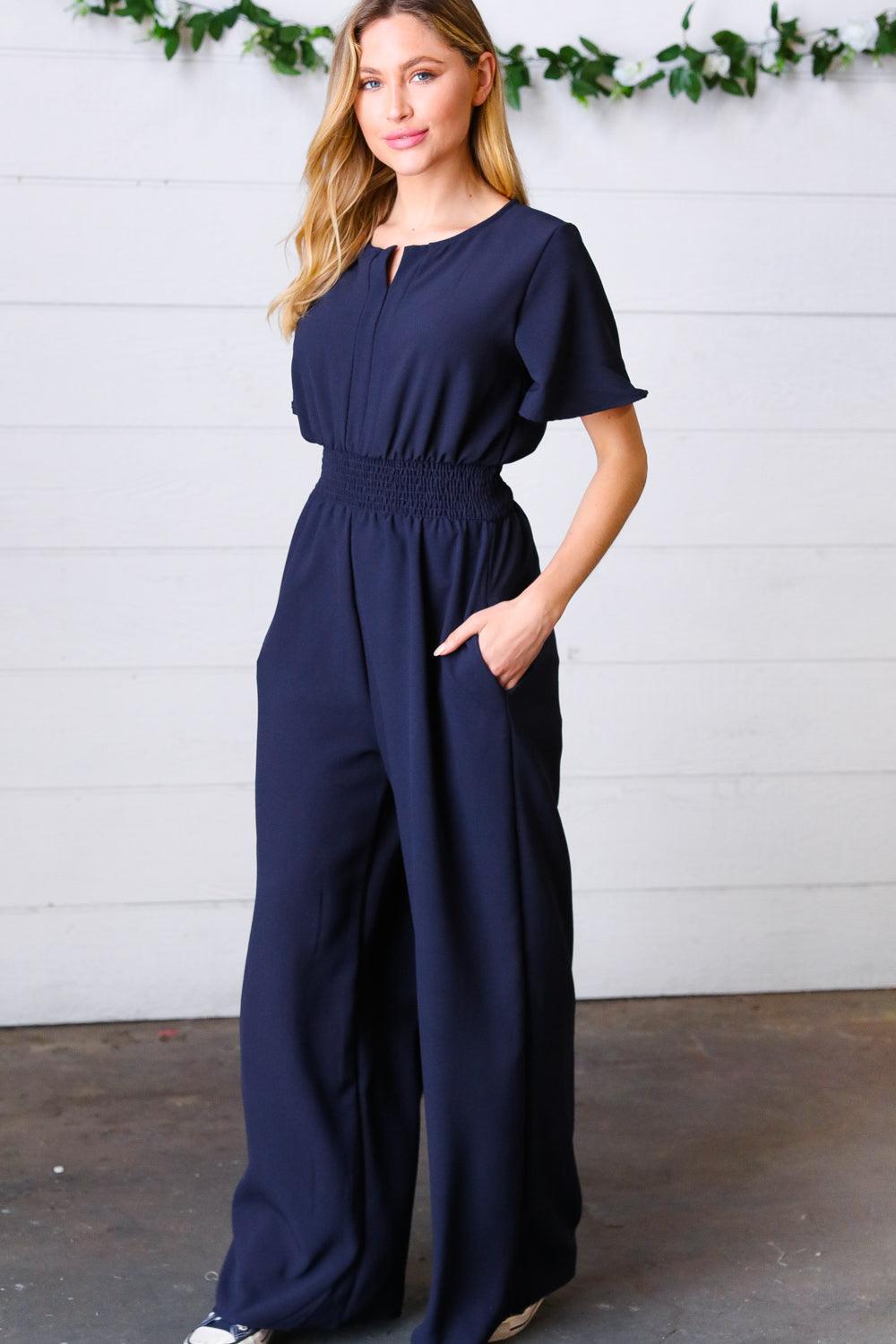 Wildest Dreams Smocked Waist Crepe Jumpsuit - Atomic Wildflower