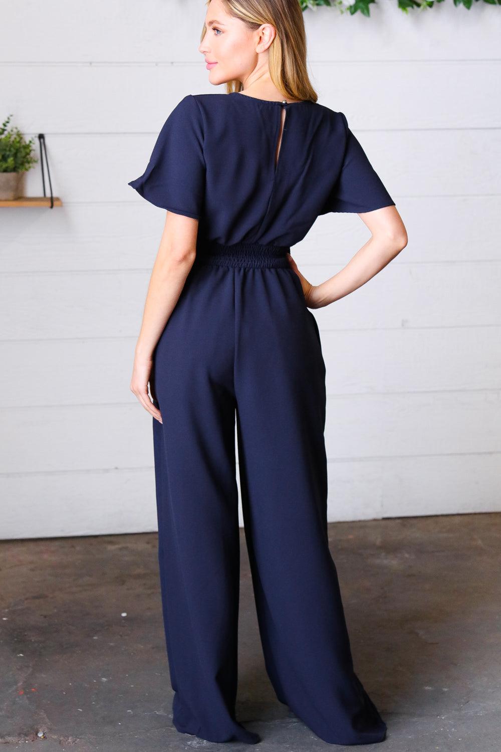 Wildest Dreams Smocked Waist Crepe Jumpsuit - Atomic Wildflower