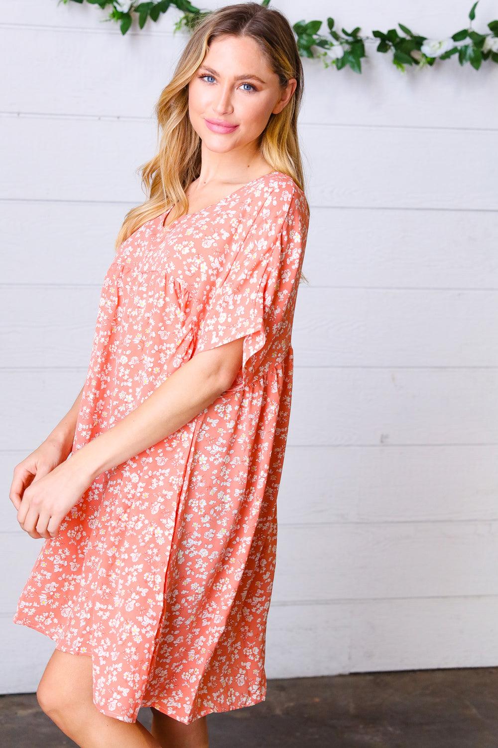 Well This Is Love Floral Dolman Dress - Atomic Wildflower