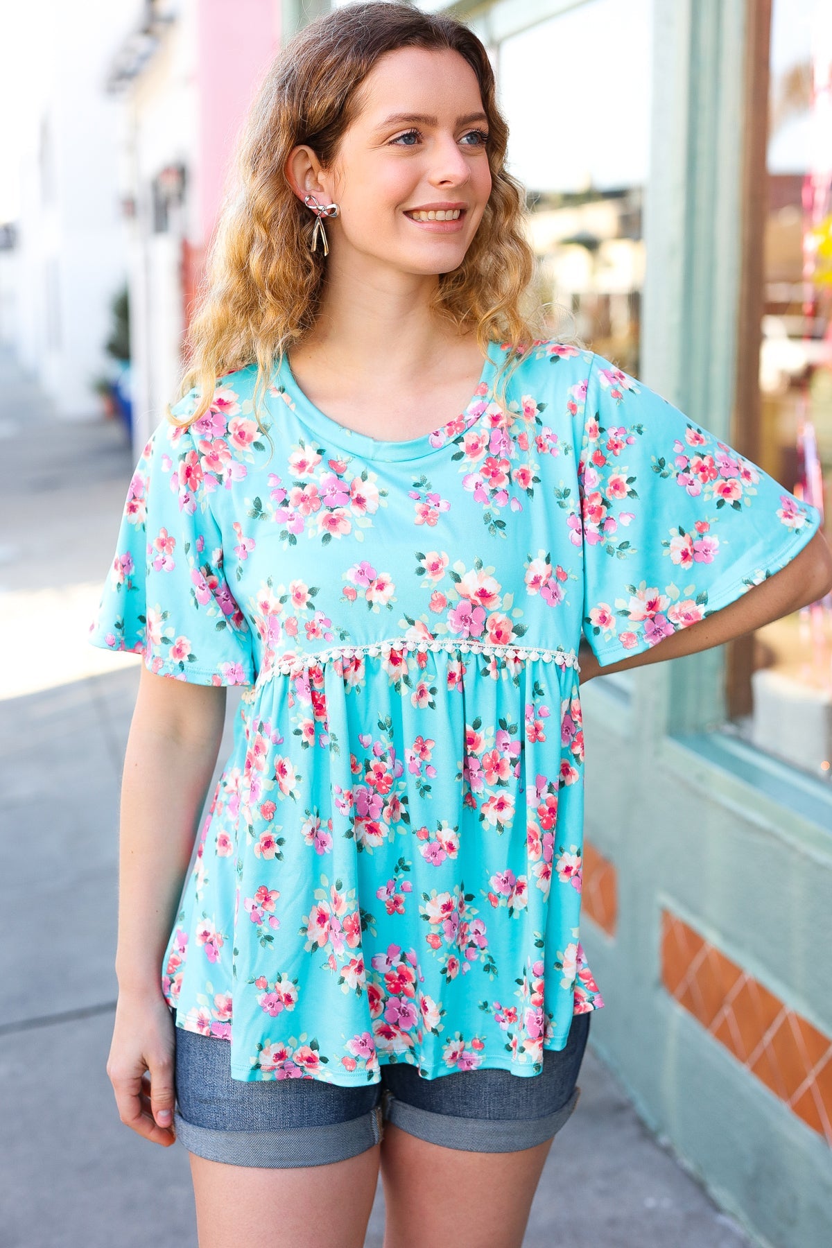 Juliet Floral Peplum Babydoll Top