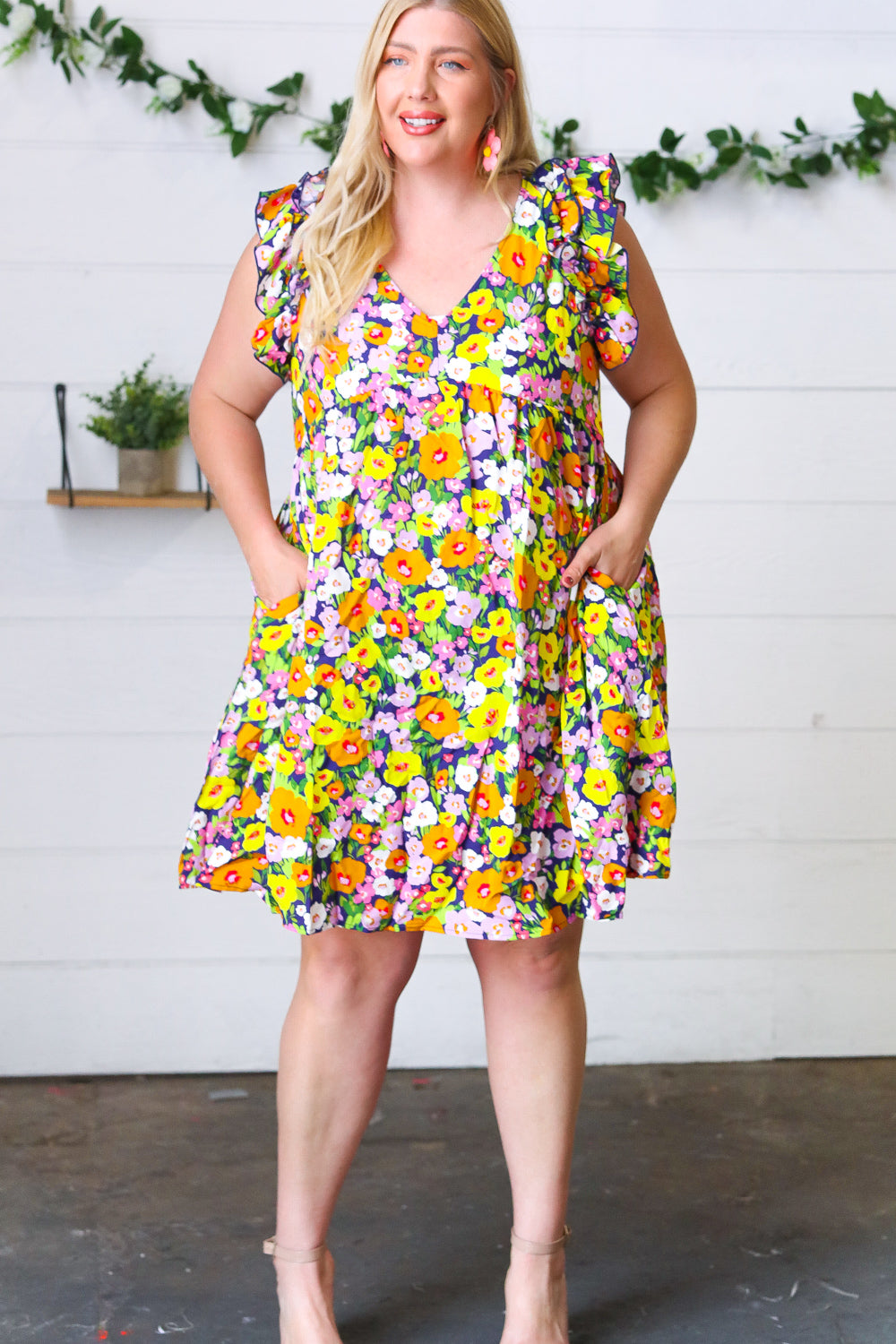 Yours Truly Babydoll Ruffle Dress