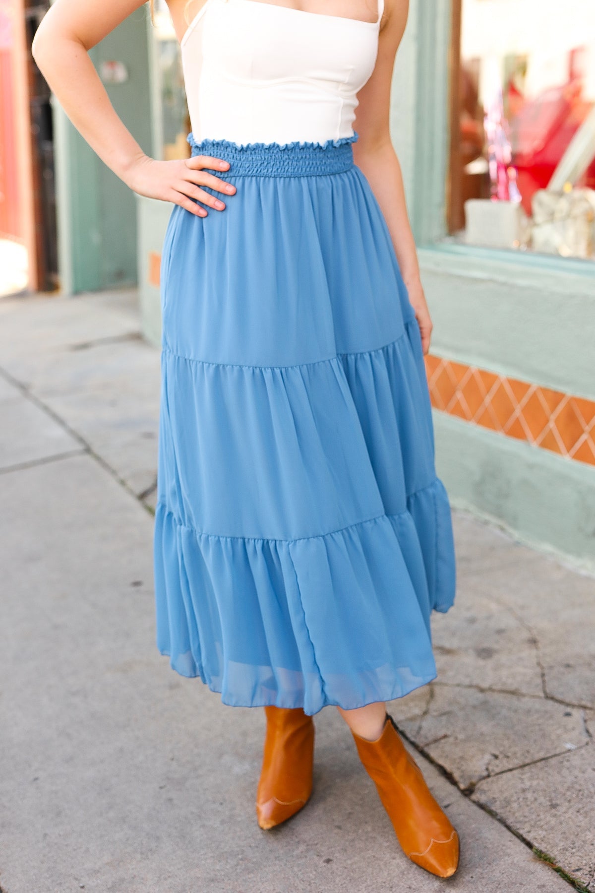 Long For Love Tiered Chiffon Skirt