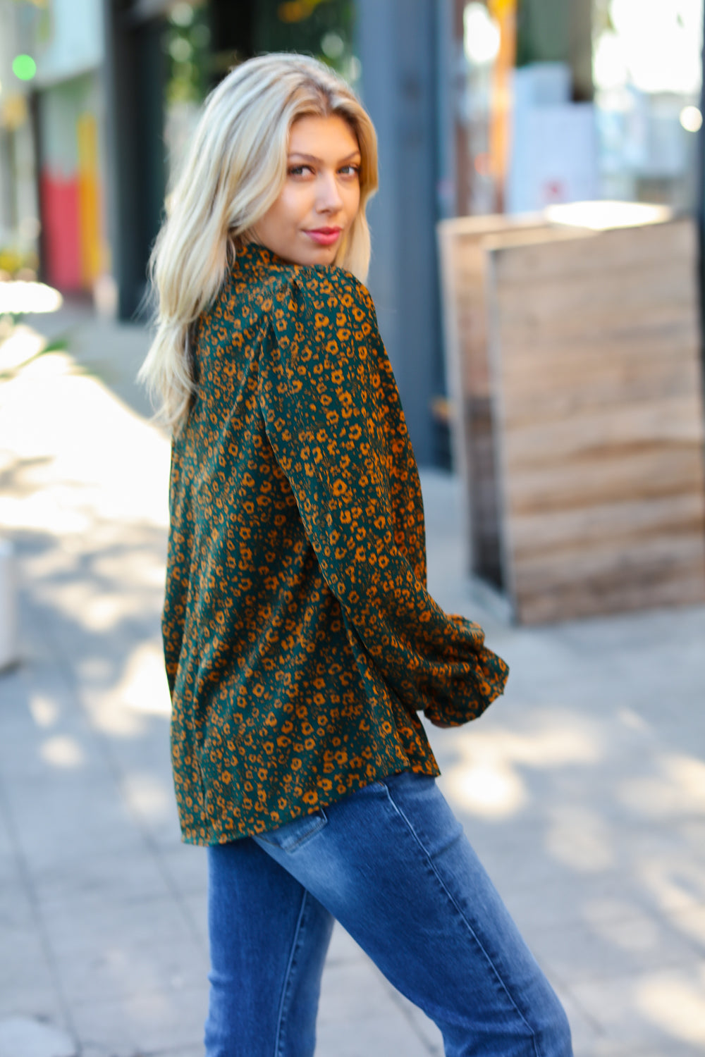Sweet But Sassy Ditzy Floral Frill Neck Top