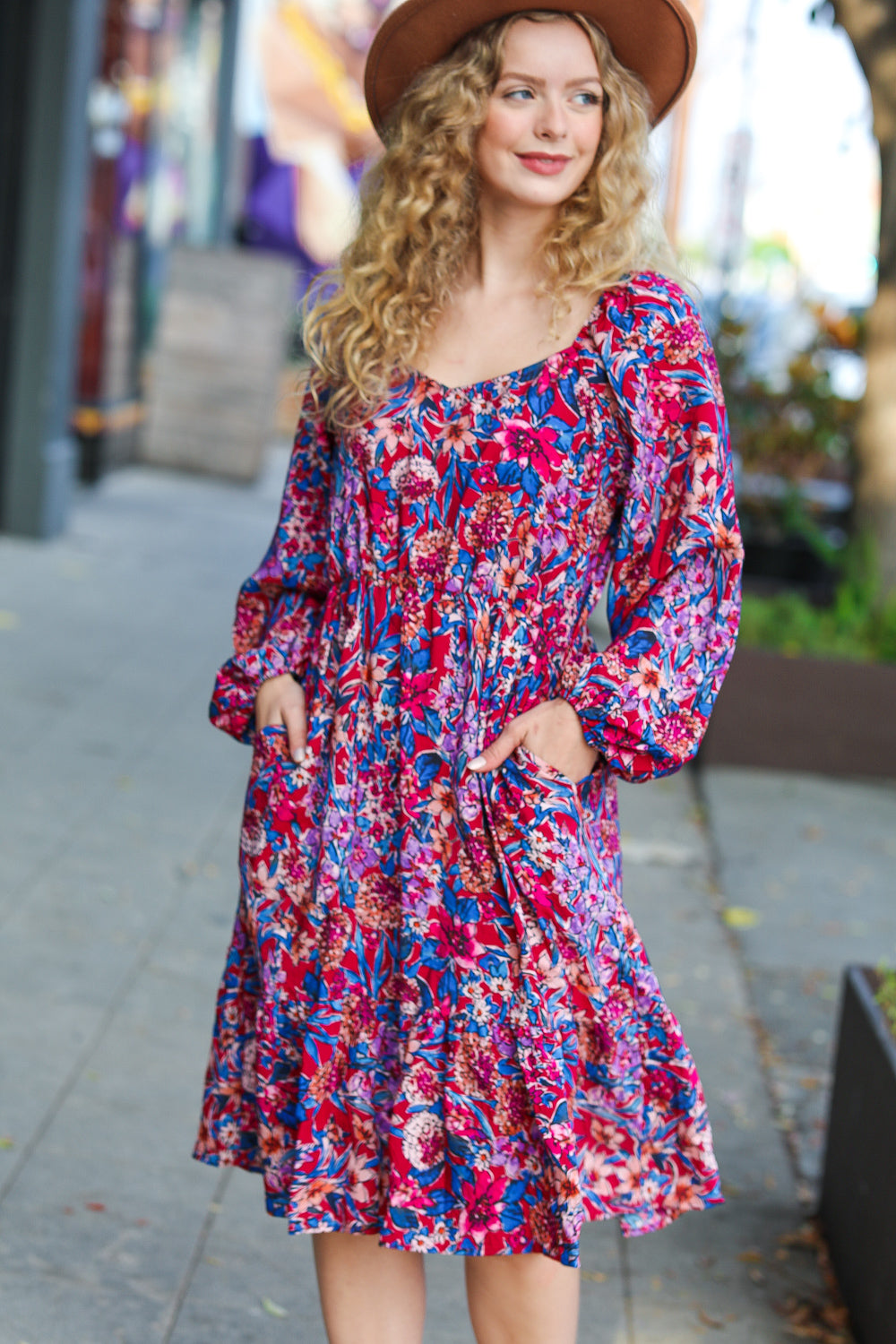 Take The Leap Floral Print Midi Dress