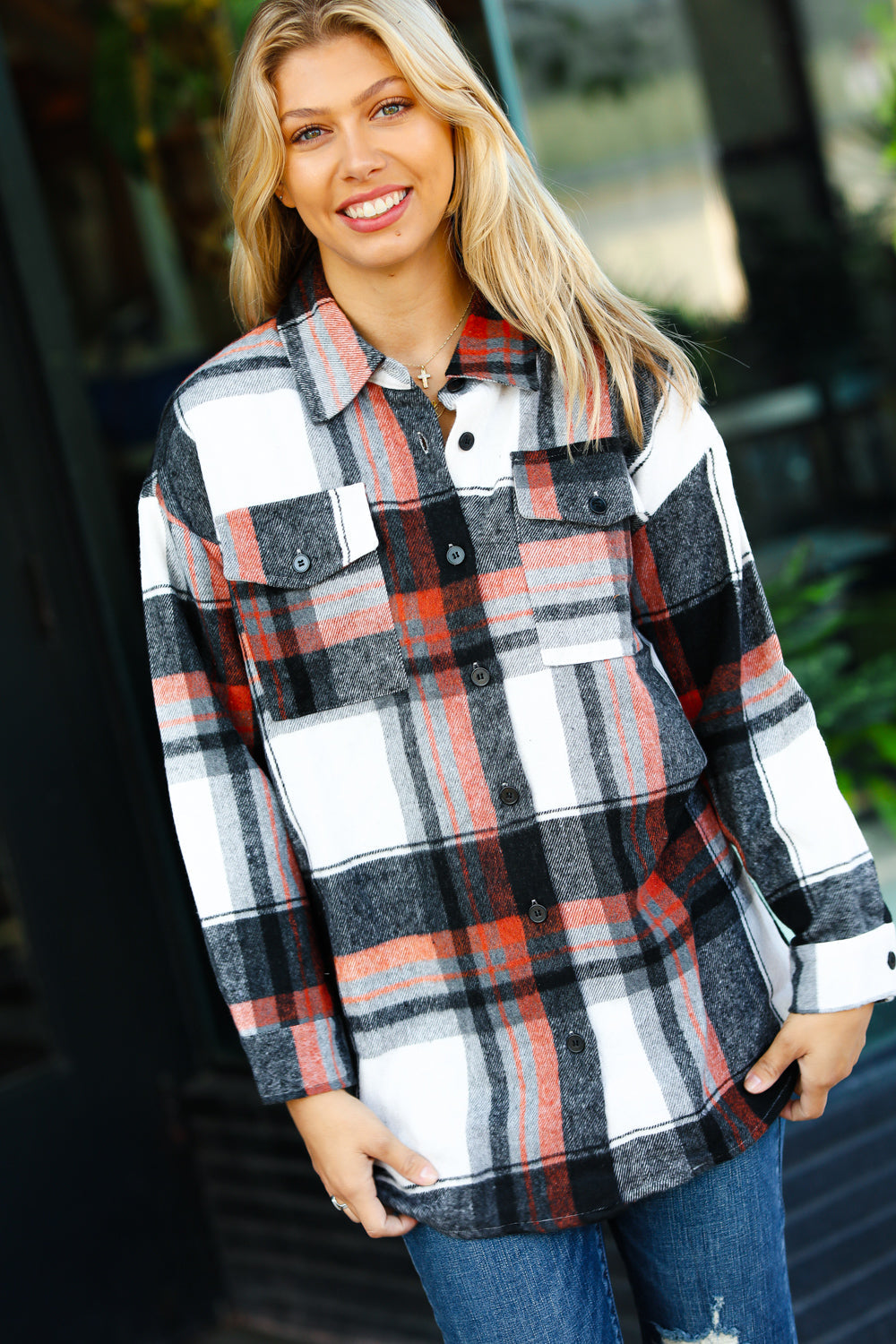 All On You Flannel Button Down Shacket