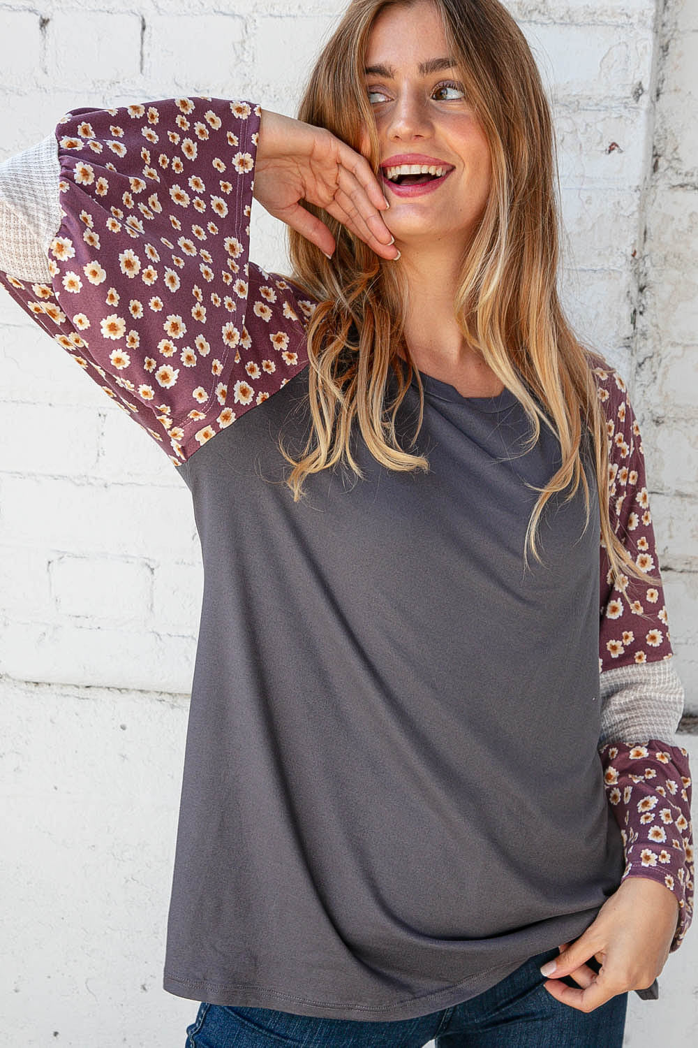 This Much is True Floral Bell Sleeve Top