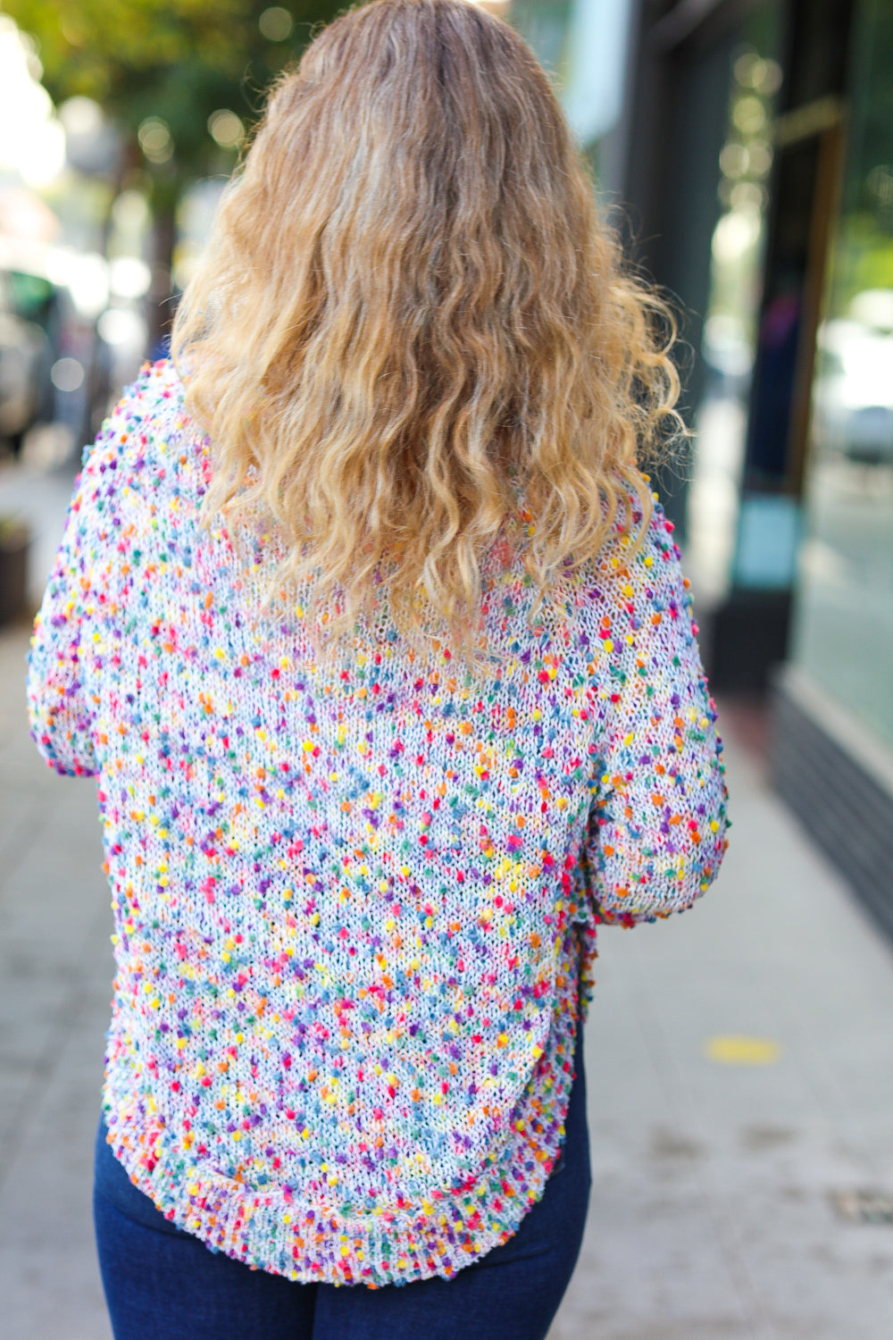 Fruity Pebbles Popcorn Rounded Hem Sweater