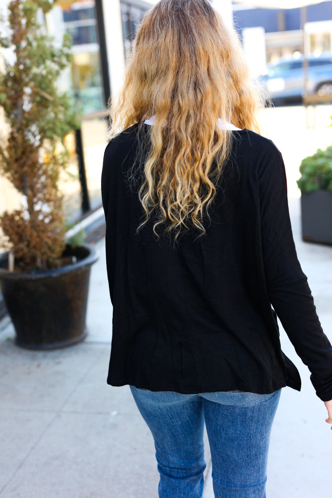 Sublime Hacci Dolman Sweater Top • Black