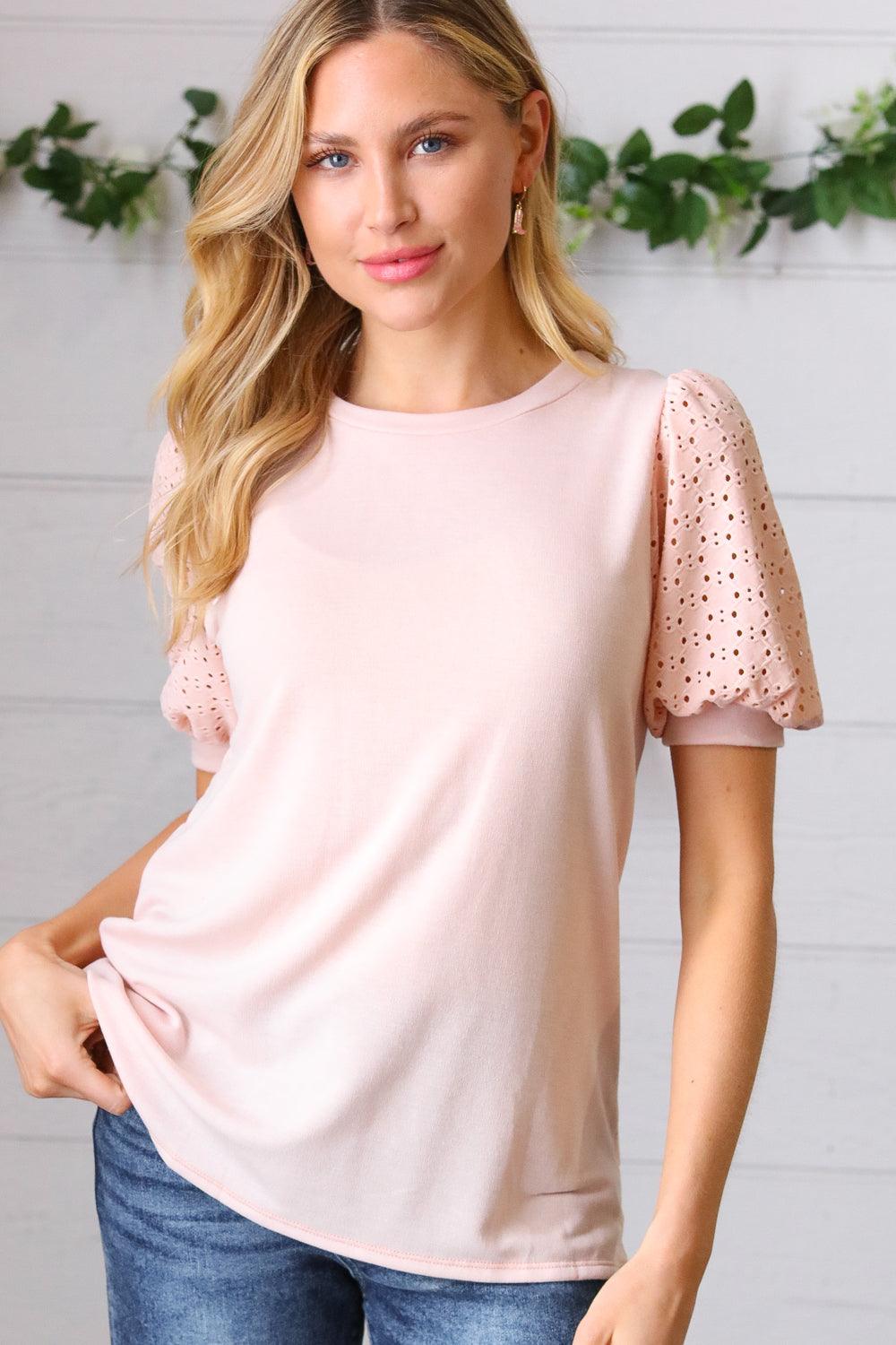 Weekday Puff Sleeve French Terry Top - Atomic Wildflower