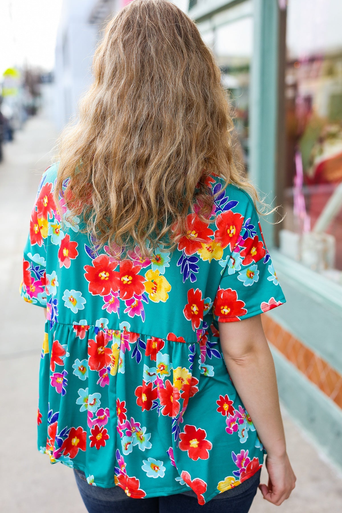 Take Me Away Retro Floral Babydoll Top