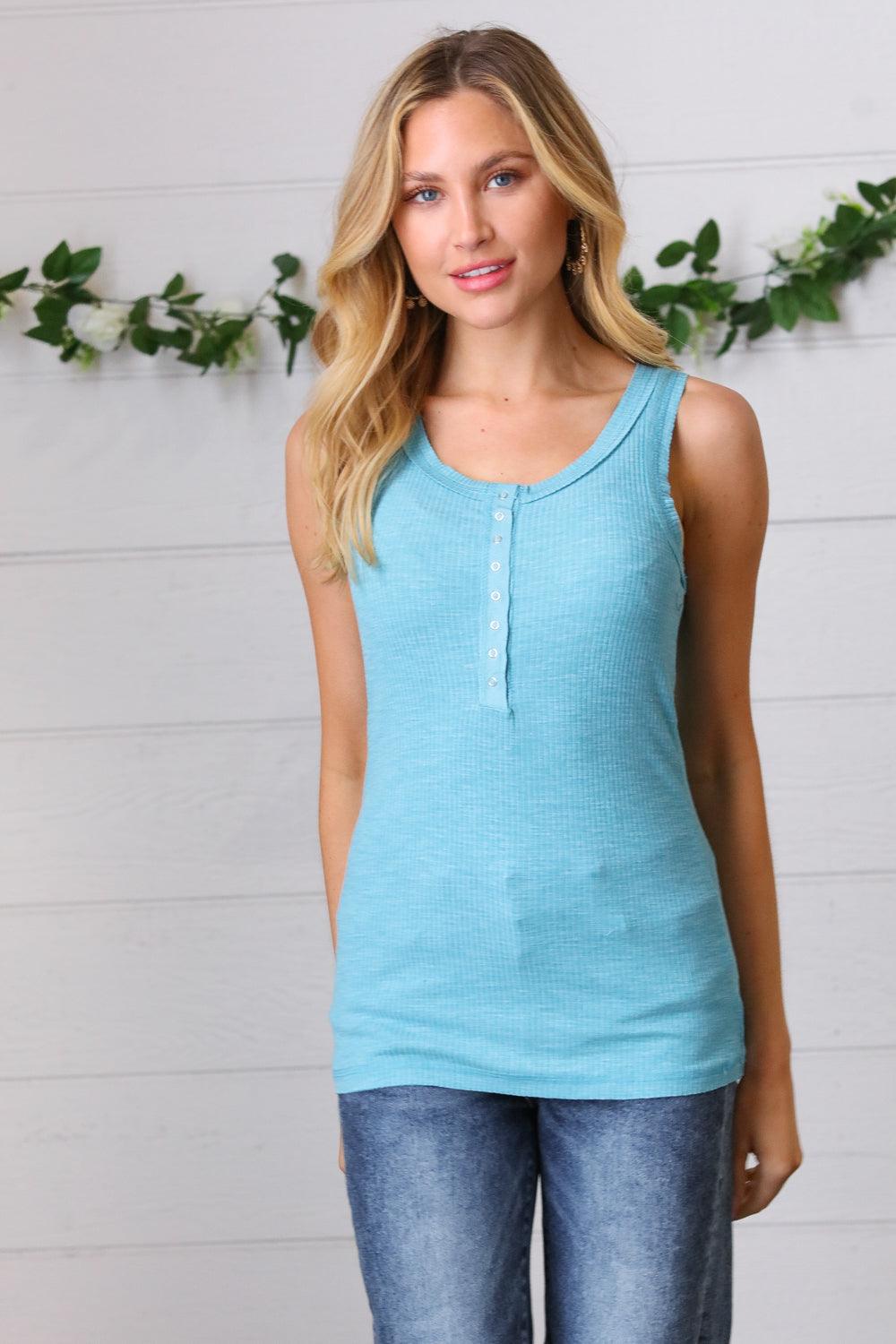 Cold As Ice Henley Tank Top
