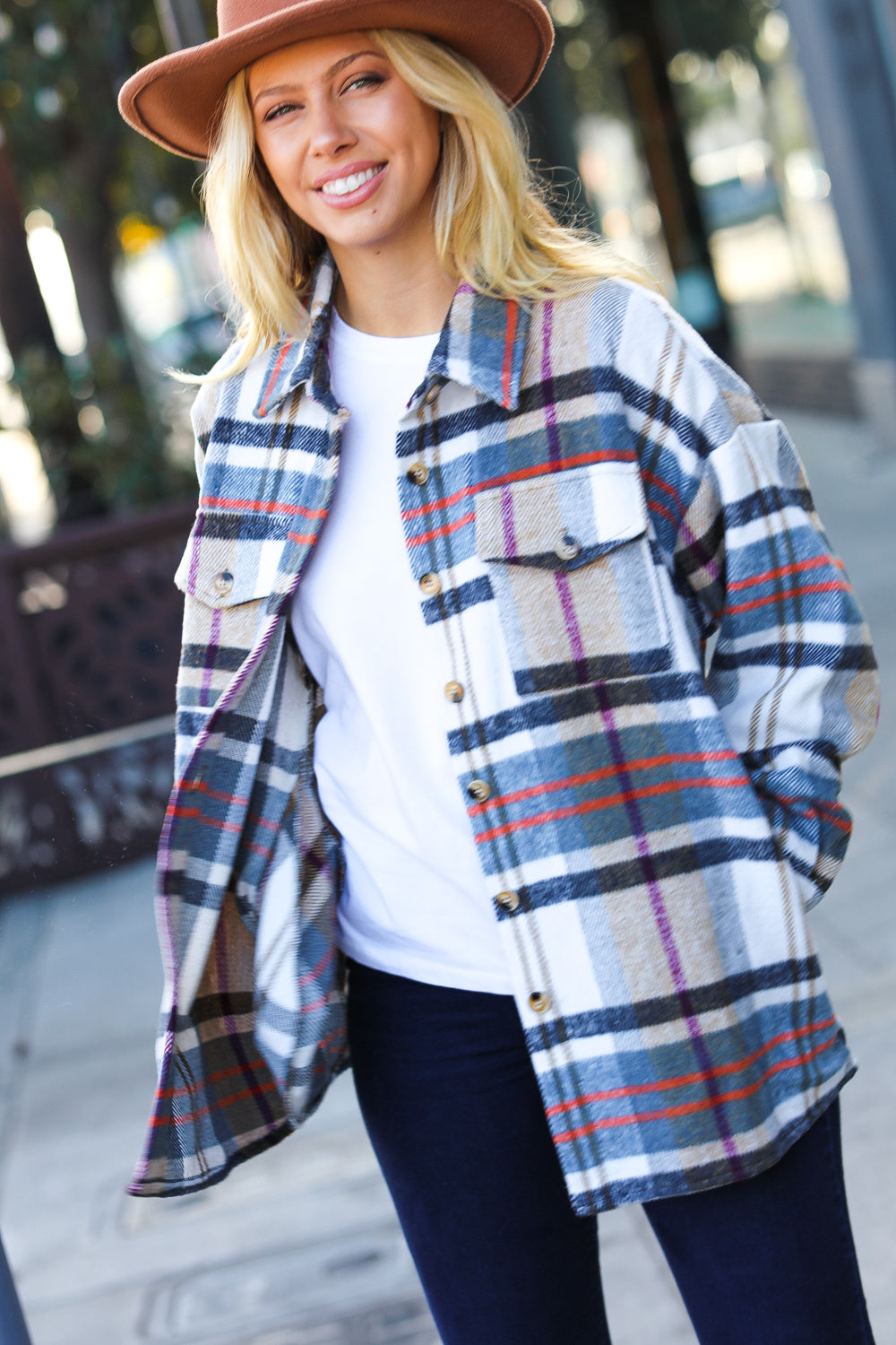 Perfect Plaid Flannel Button Down Shacket