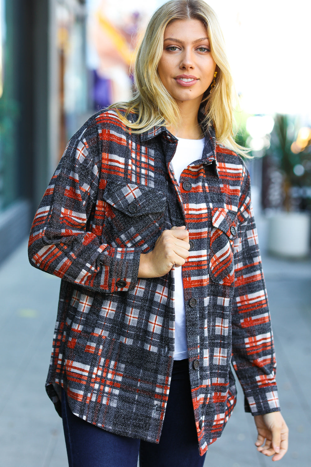 Plaid Happy Oversized Shacket