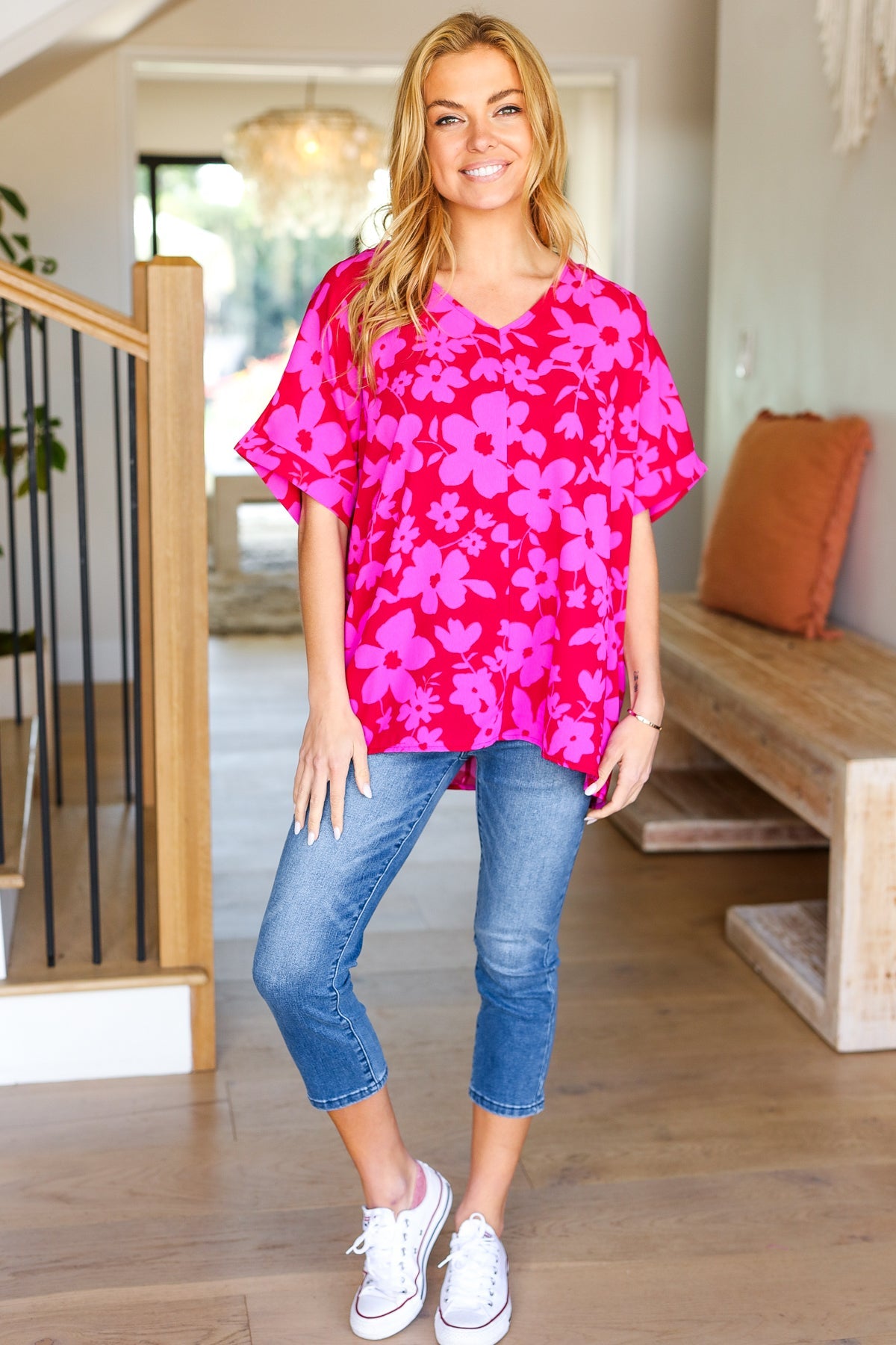 Tropical Trance Floral Woven Top
