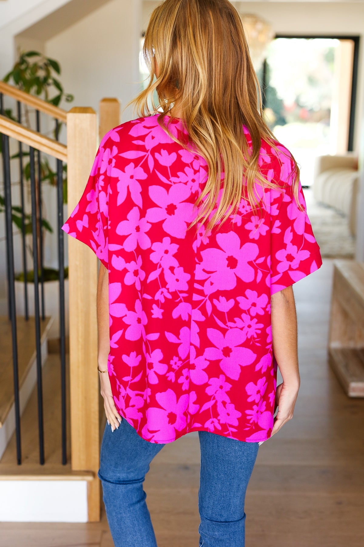 Tropical Trance Floral Woven Top
