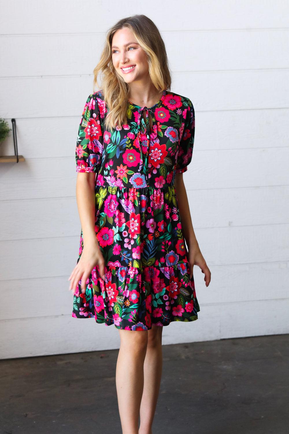 Making My Way Floral Tiered Dress