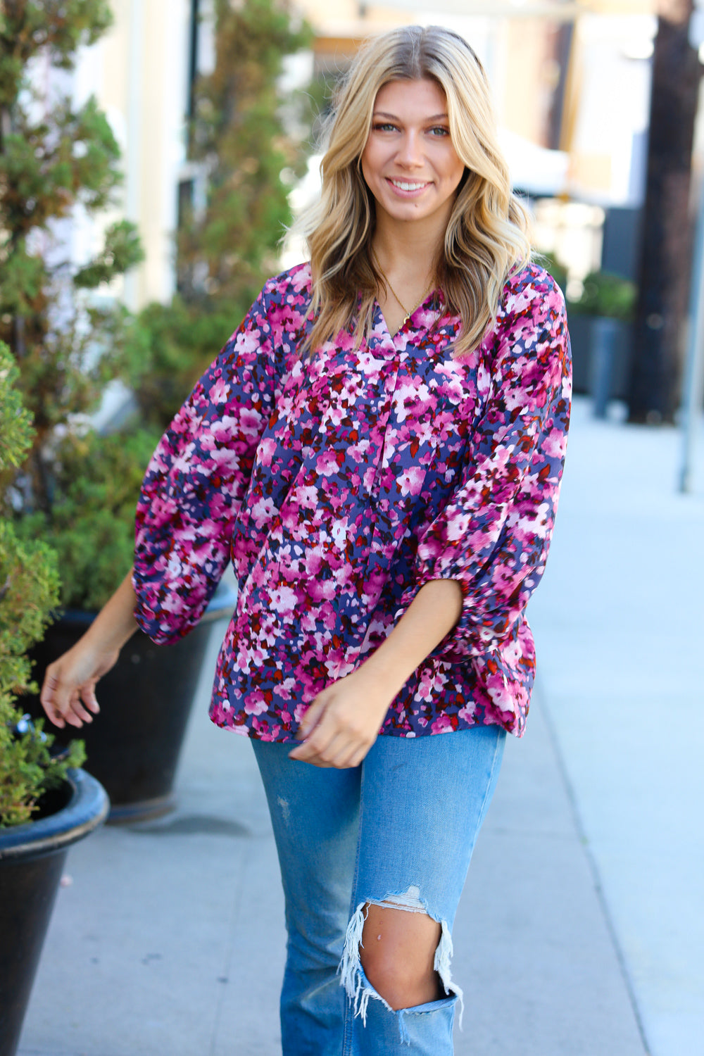 Have it All Floral Print Woven Top