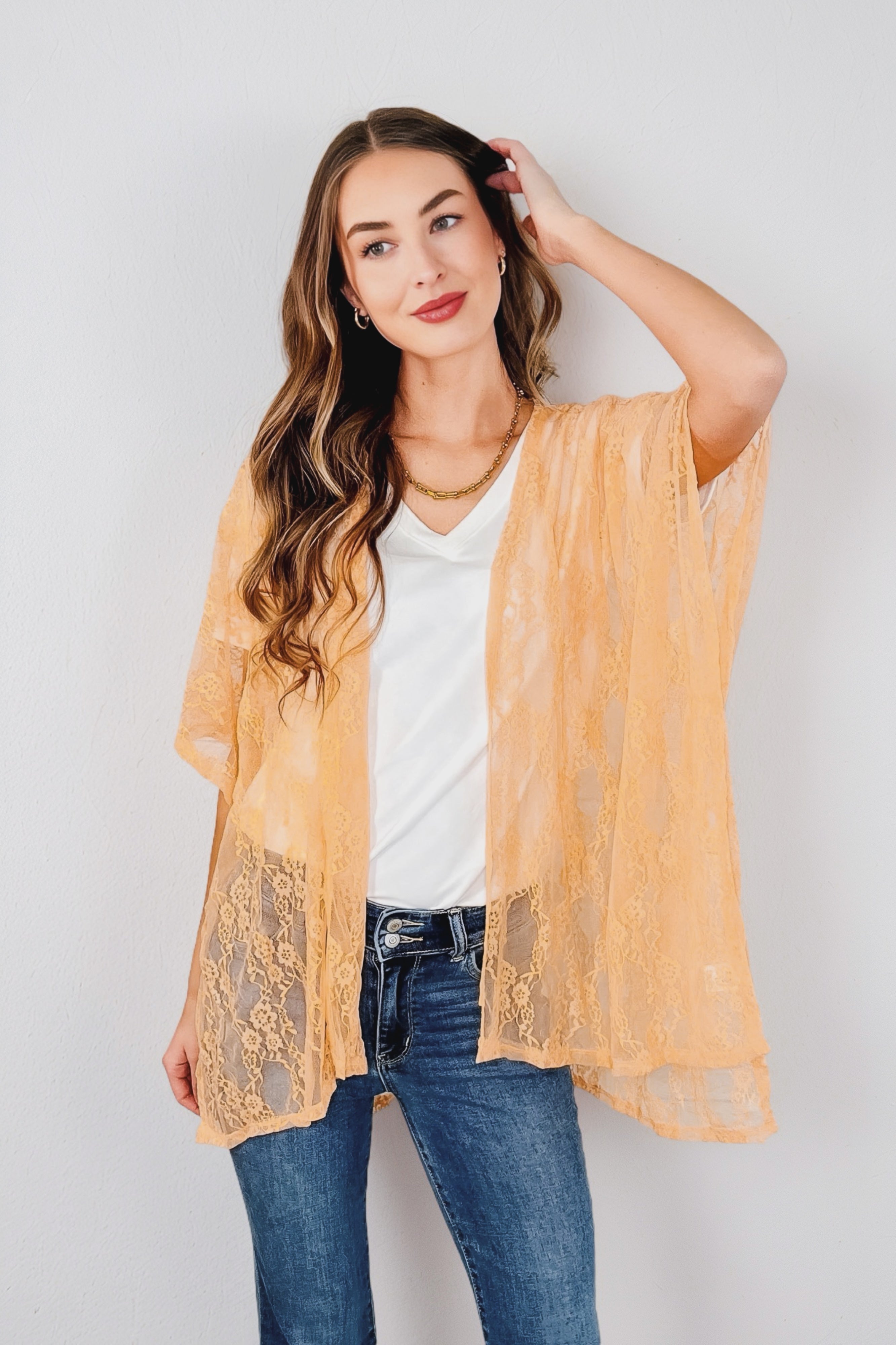 Good Days Ahead Lace Layering Piece • Peach