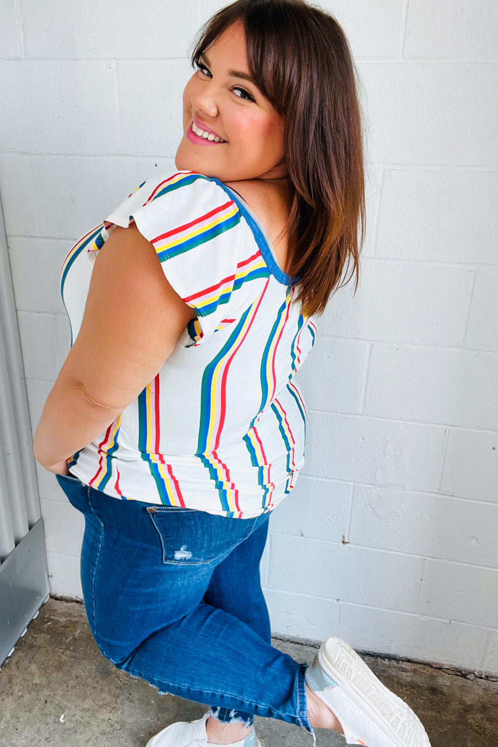 Special Moment Raglan Flutter Sleeve Top