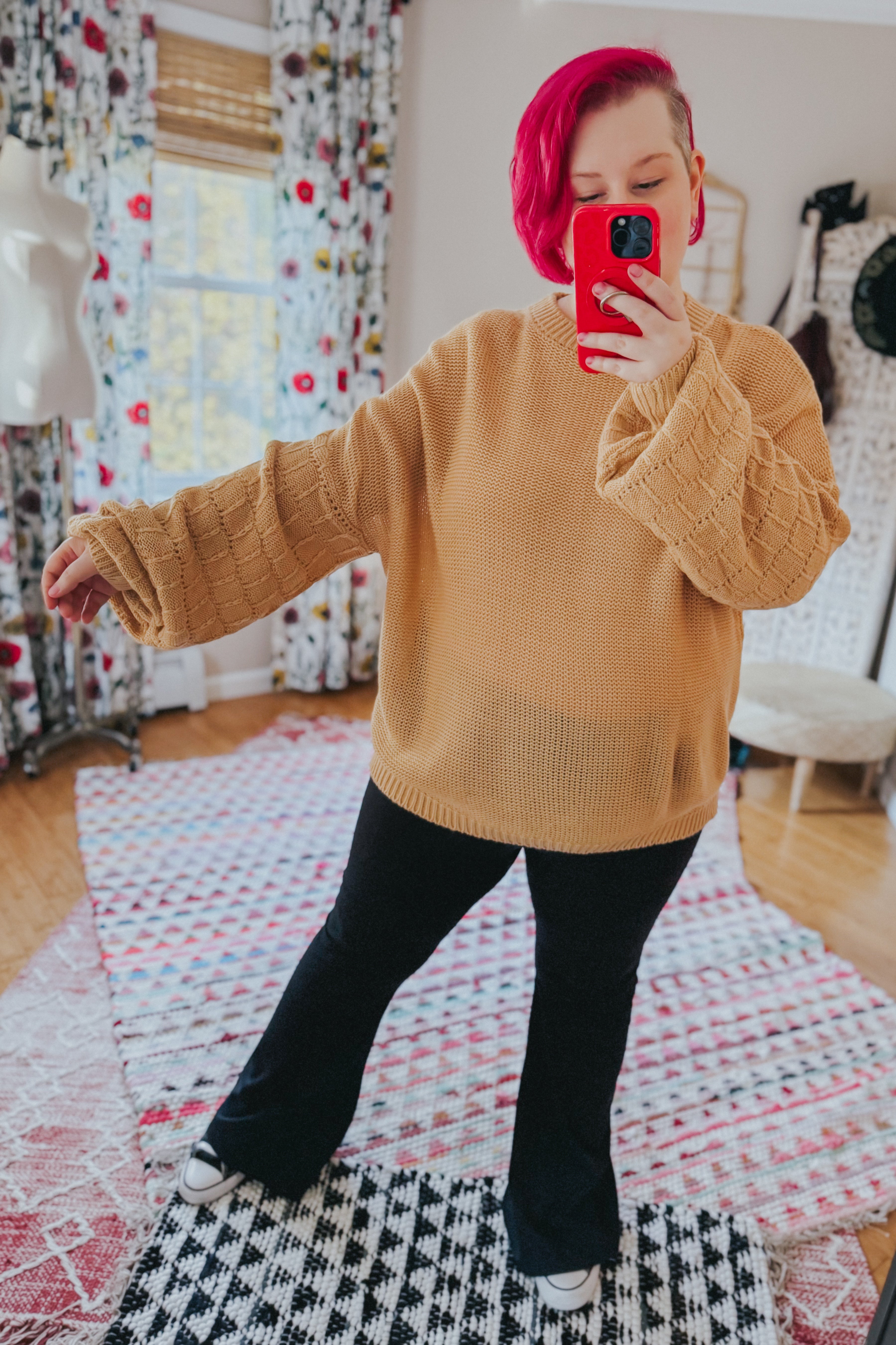 Bubbly Personality Bubble Sleeve Sweater • Wheat