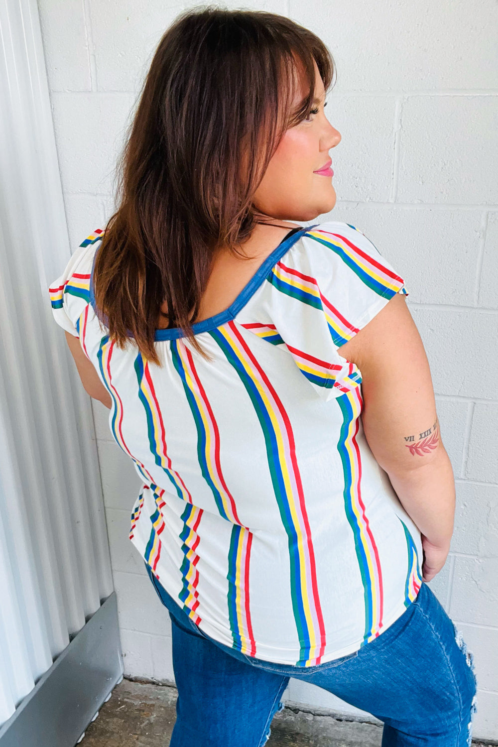 Special Moment Raglan Flutter Sleeve Top