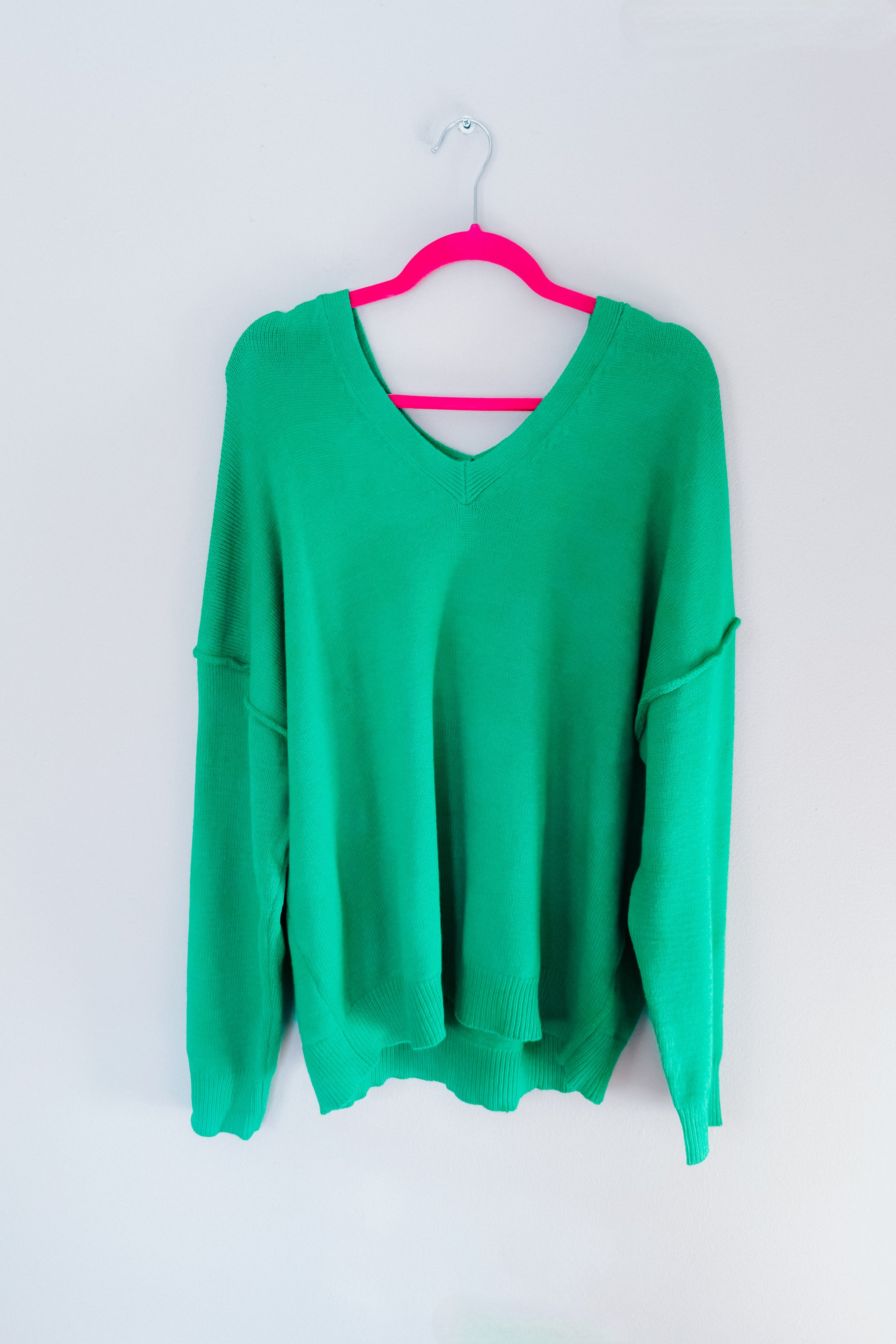 Very Understandable V-Neck Sweater • Green