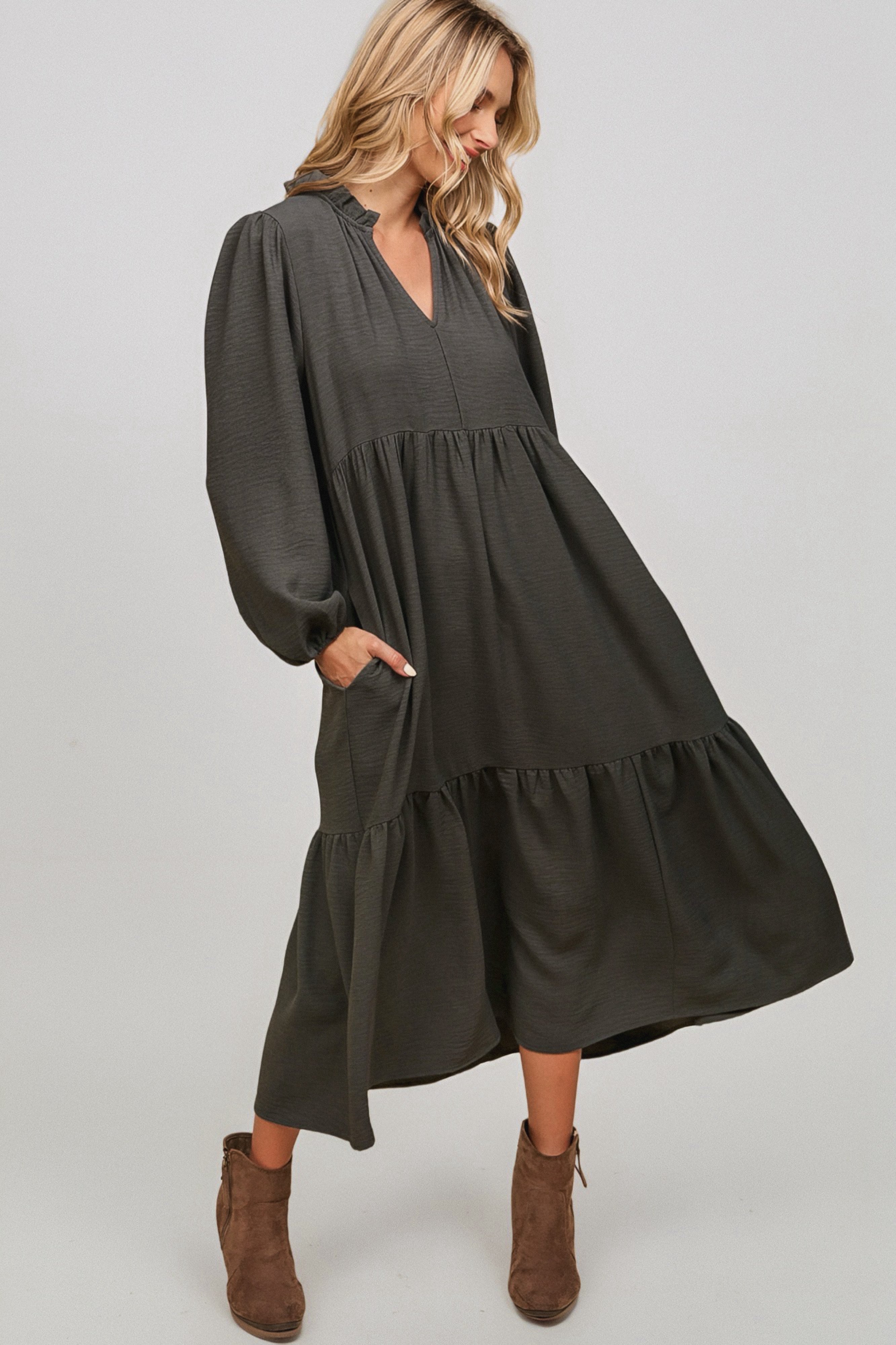 Slate Serenade Maxi Dress