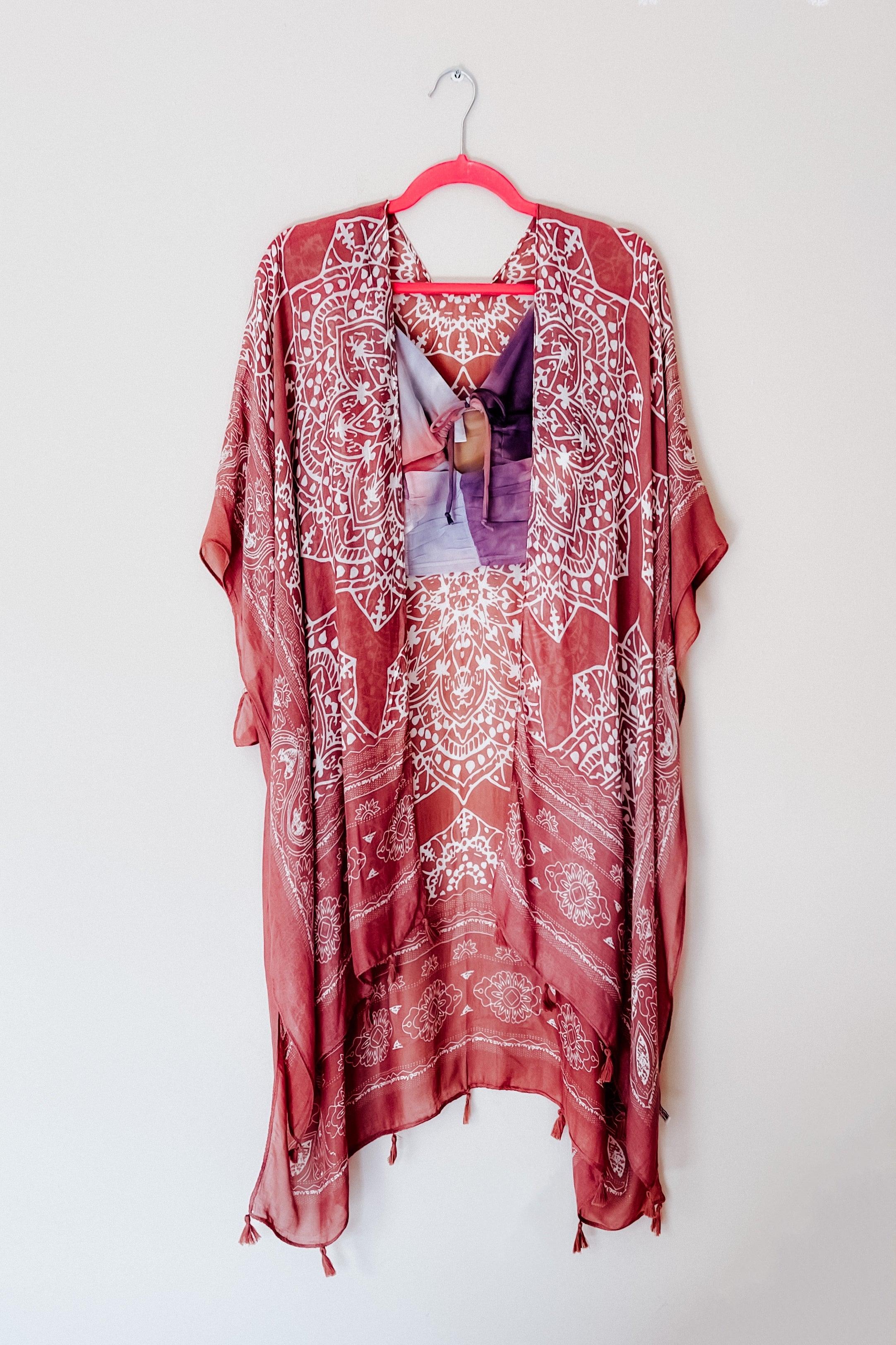 Took My Love Tassel Kimono • Rose