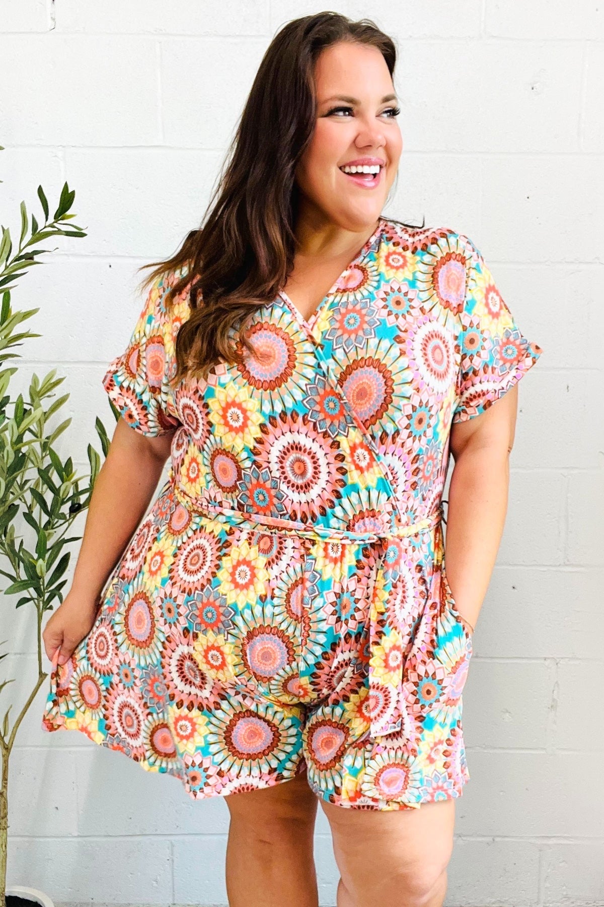 Feeling Bold Surplice Tie Waist Romper