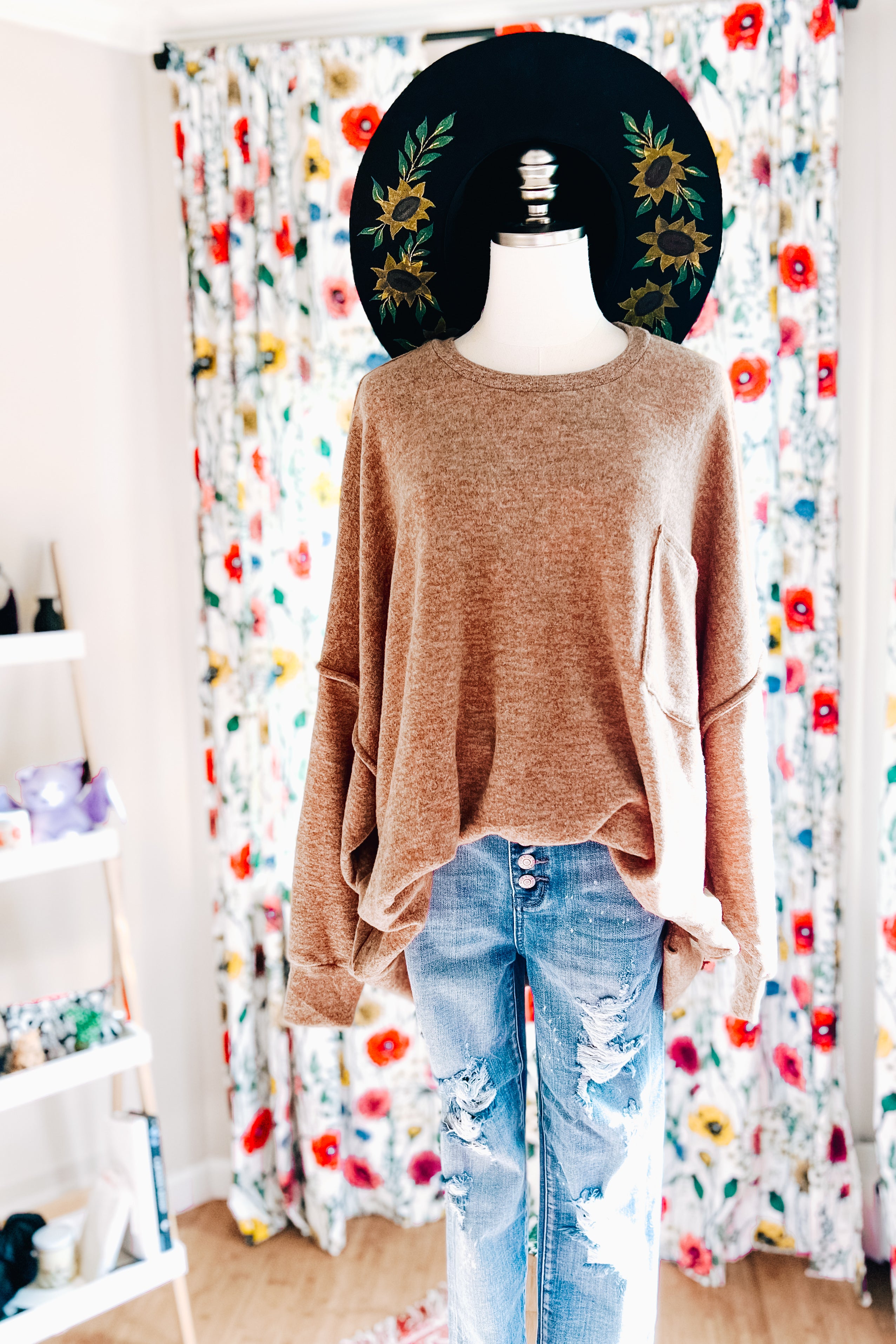 Stay Awhile Melange Sweater • Camel