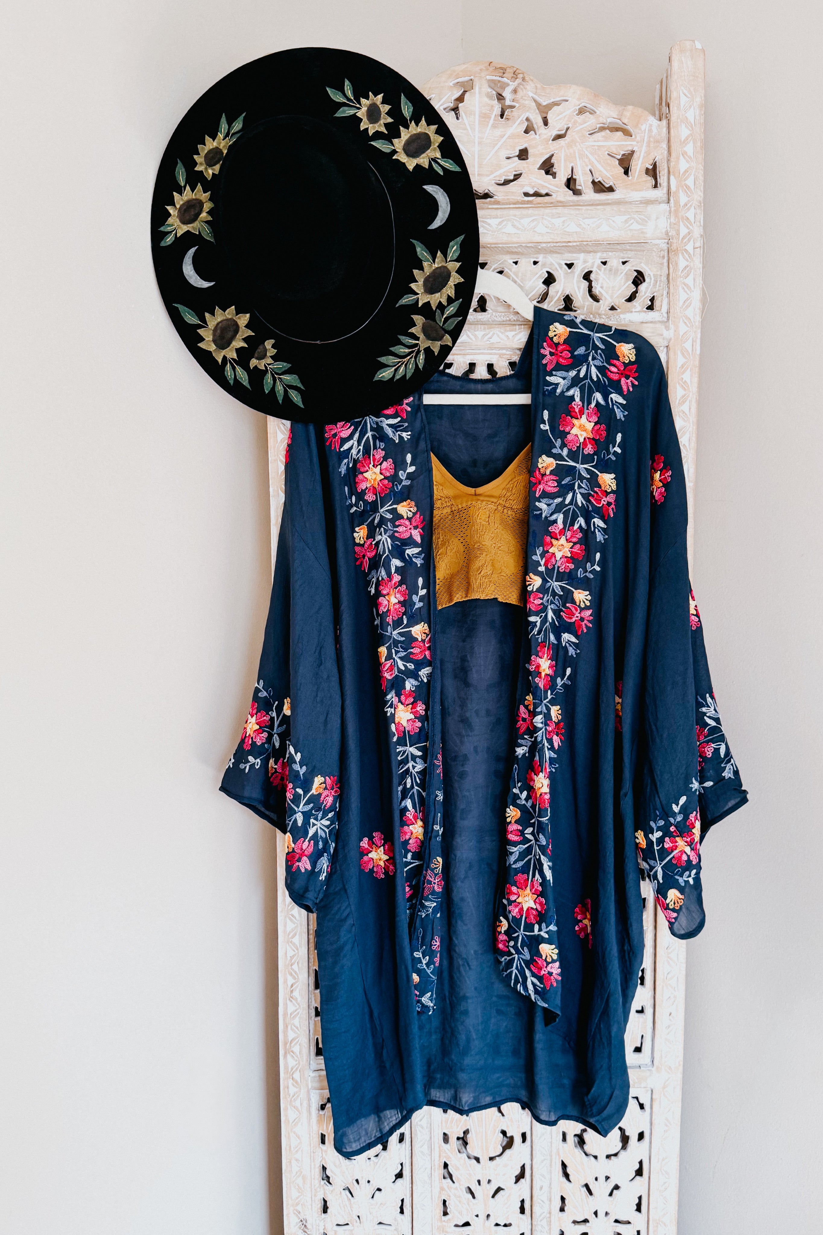 The Sweet Life Embroidered Duster • Navy