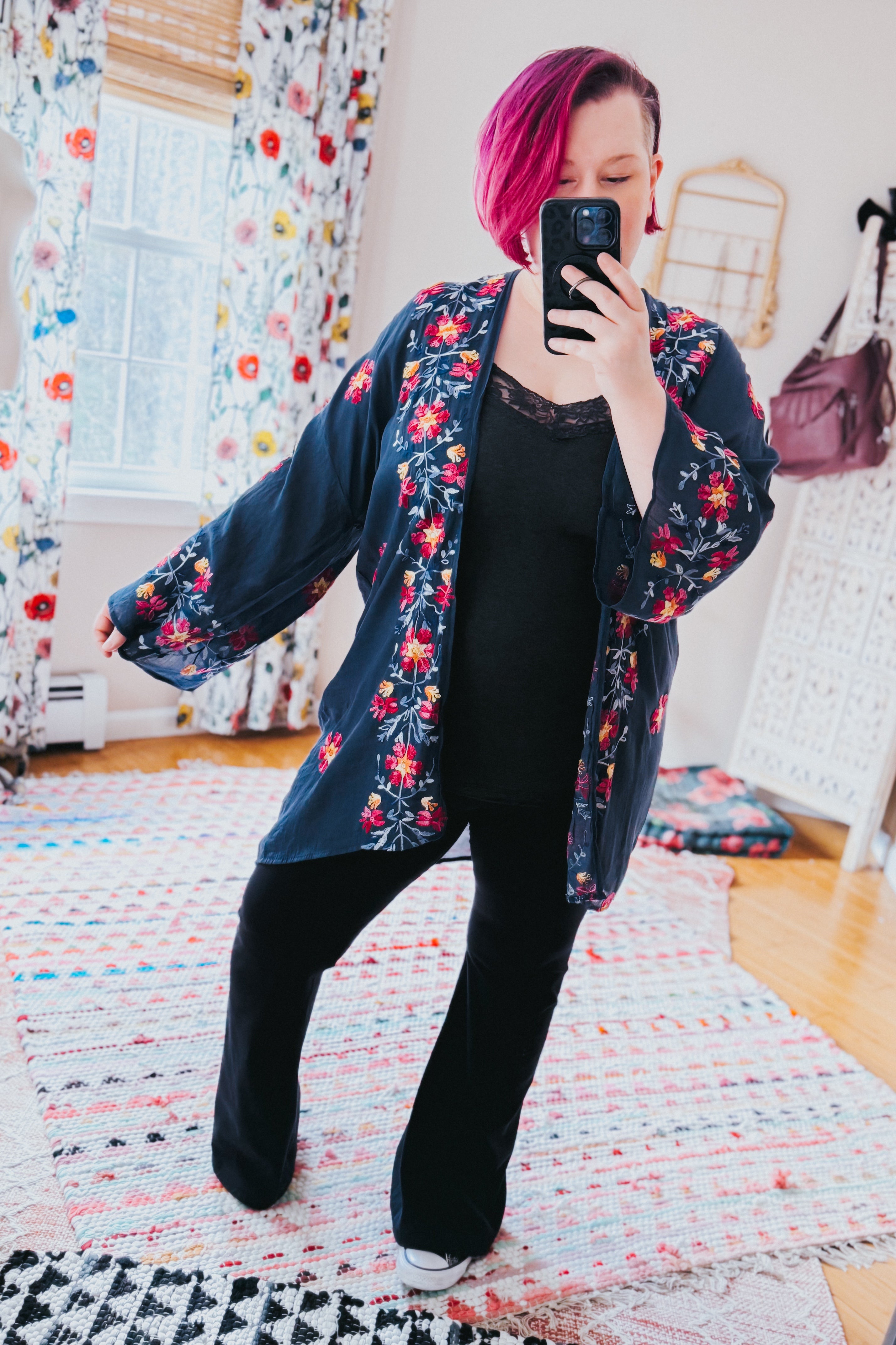 The Sweet Life Embroidered Duster • Navy