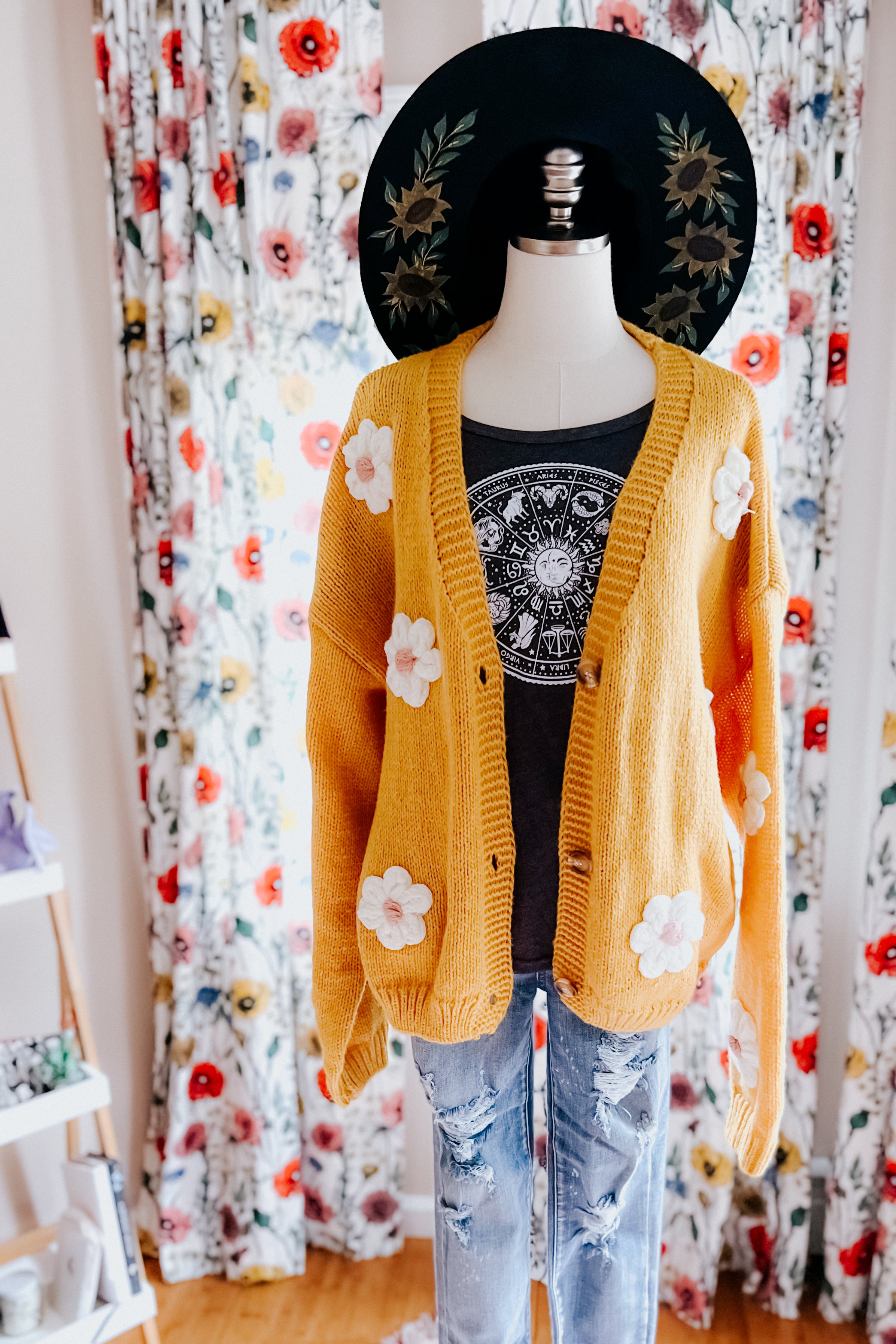 You're Enough Floral Cardigan