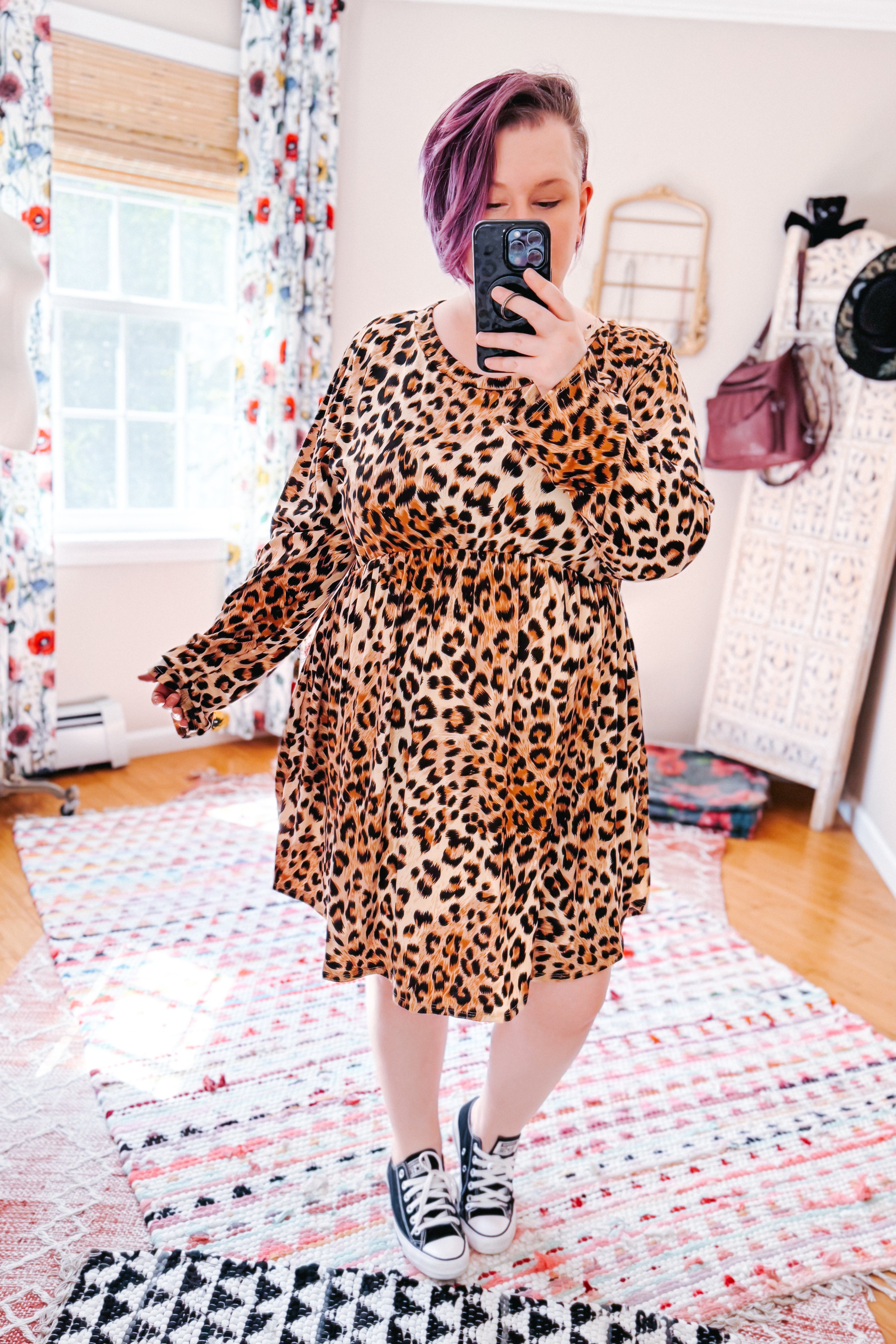 Sweet & Spotted Leopard Babydoll Tunic Dress