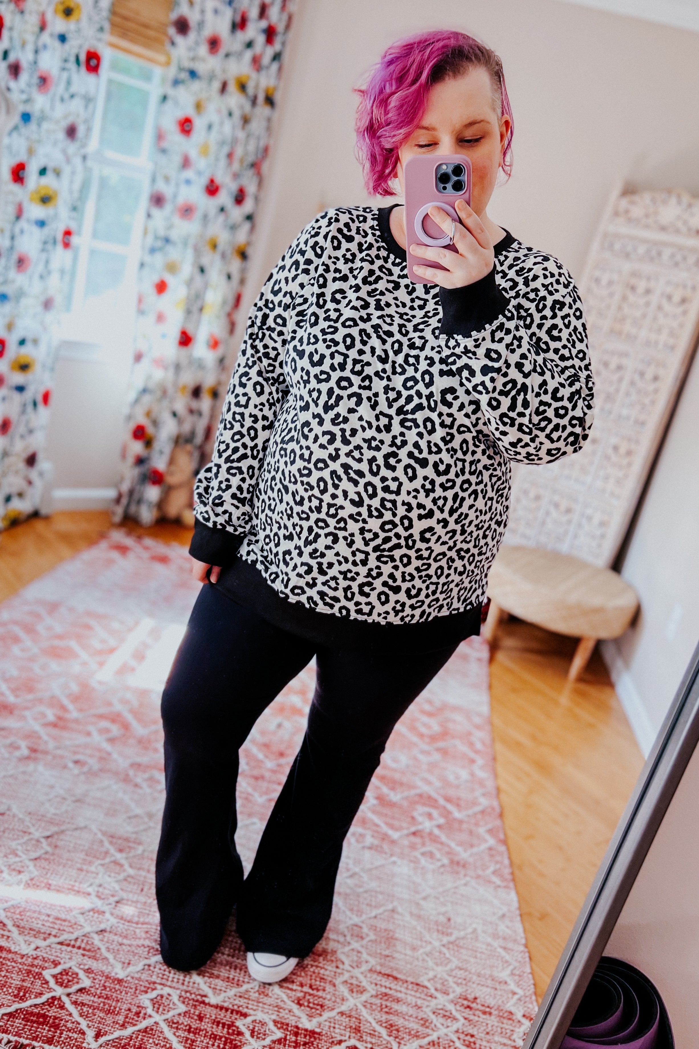 Cozy in Cheetah Pullover Sweatshirt