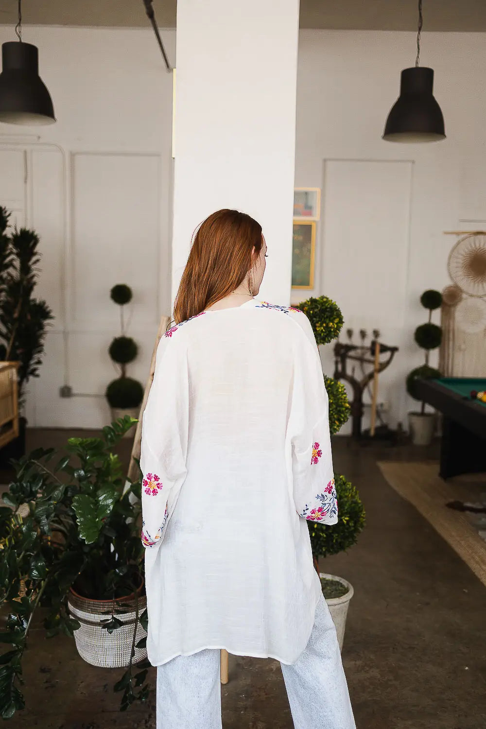 The Sweet Life Embroidered Kimono • Ivory - Atomic Wildflower