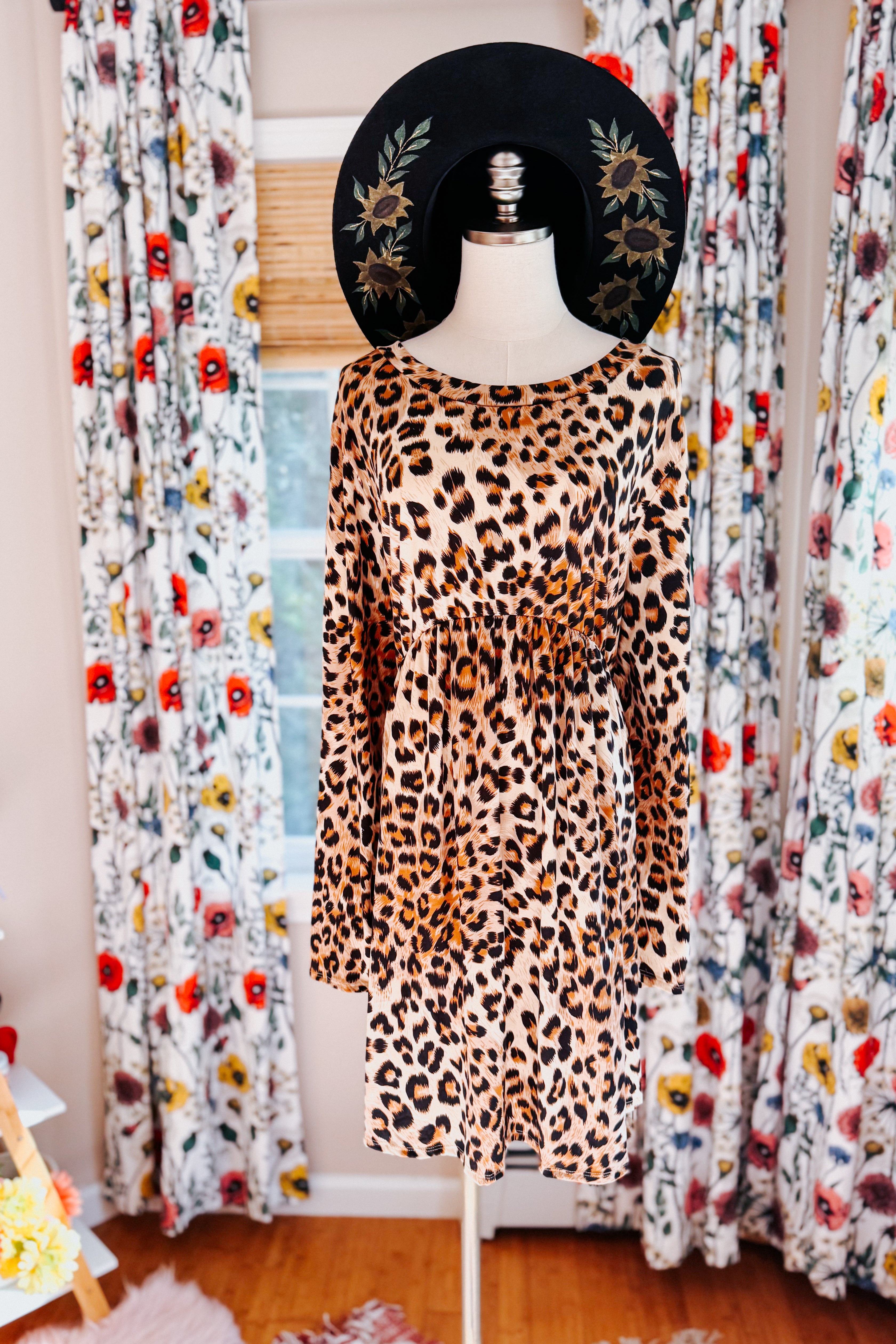 Sweet & Spotted Leopard Babydoll Tunic Dress