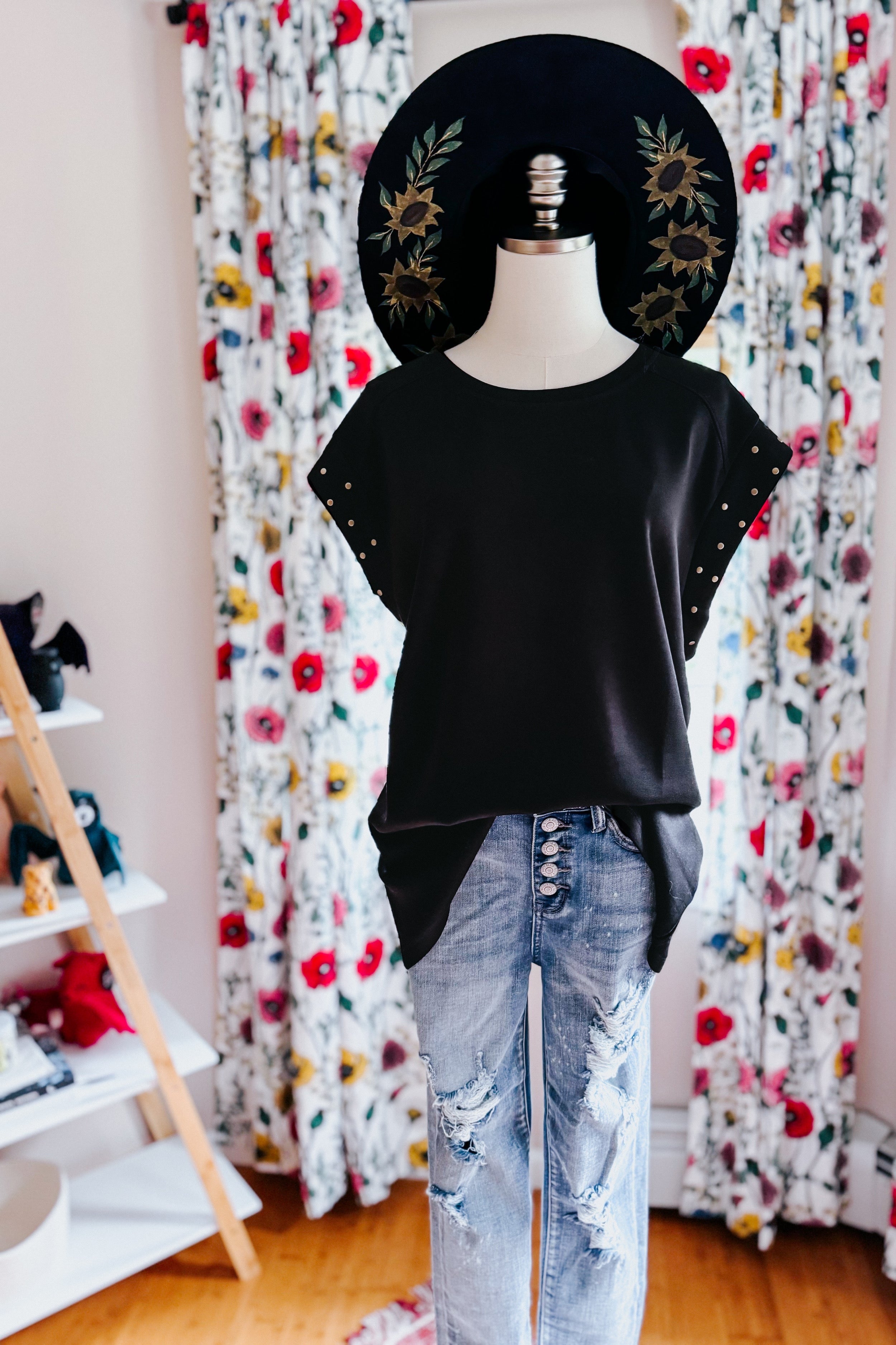 My Domain Studded Cap Sleeve Top