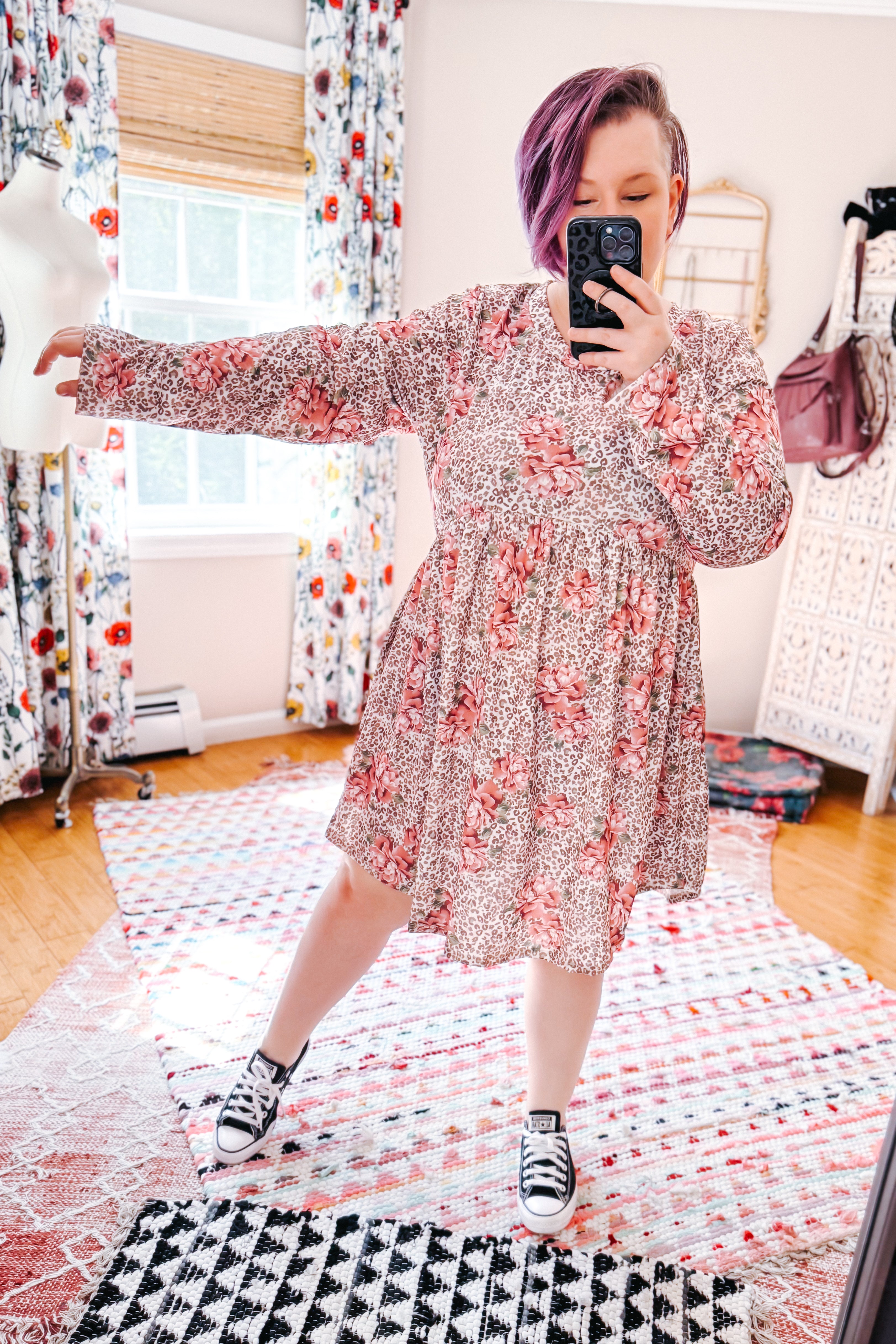 Sweet & Spotted Rose Babydoll Tunic Dress