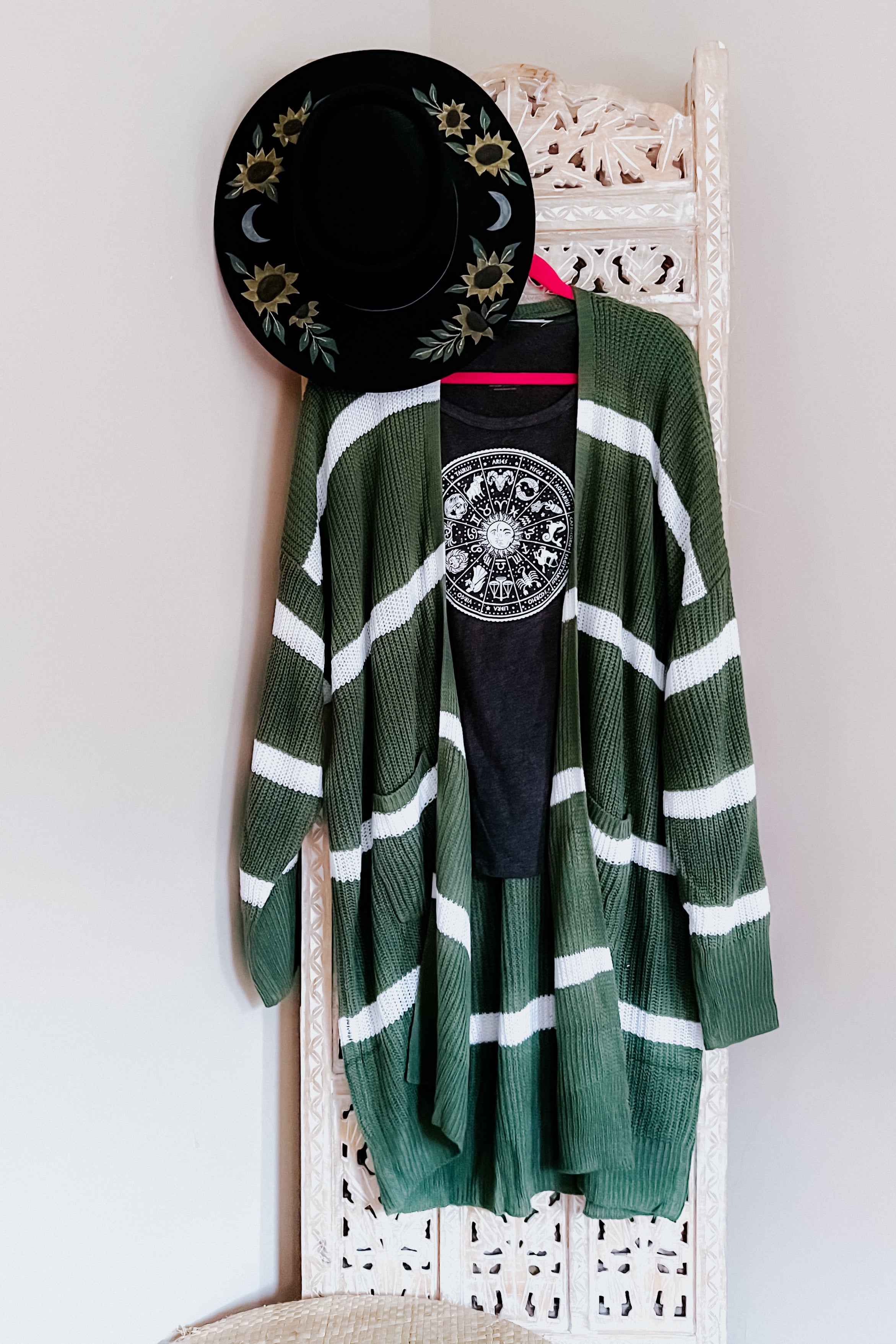 Brighter is Better Striped Cardigan • Green