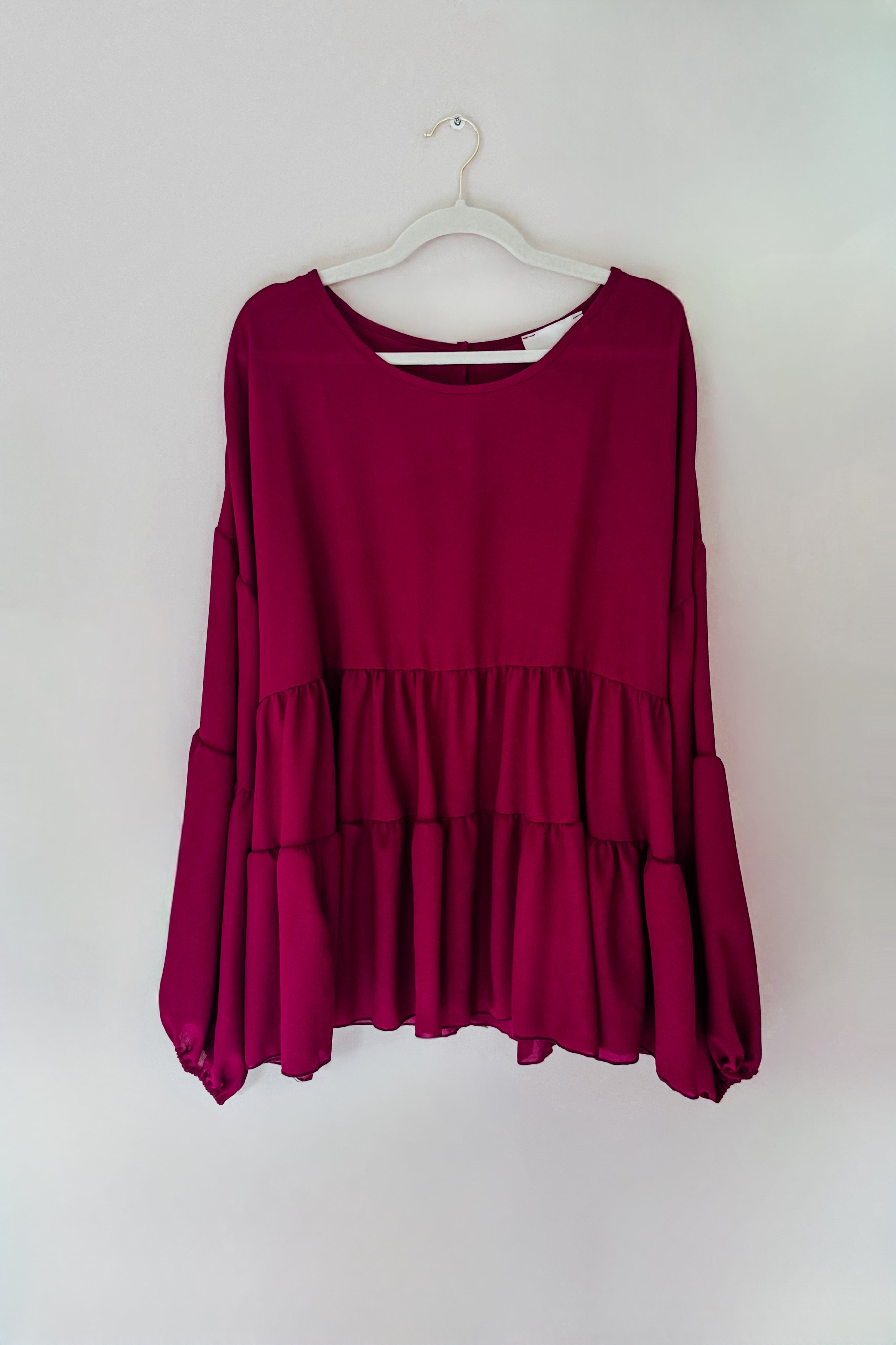 Take Me Home Babydoll Blouse • Wine
