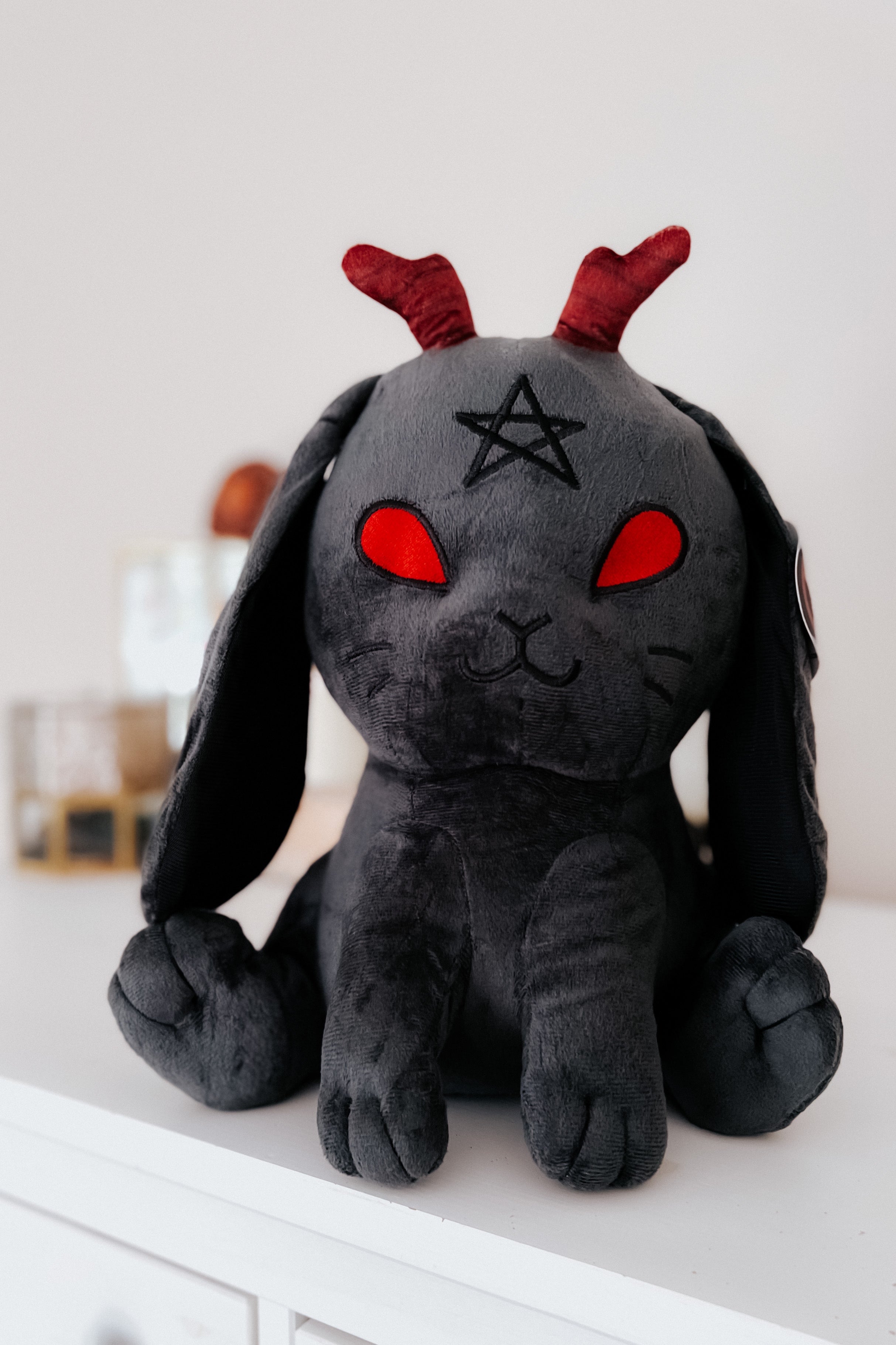 Beelzebun The Witchy Bunny Plushie • Charcoal Black