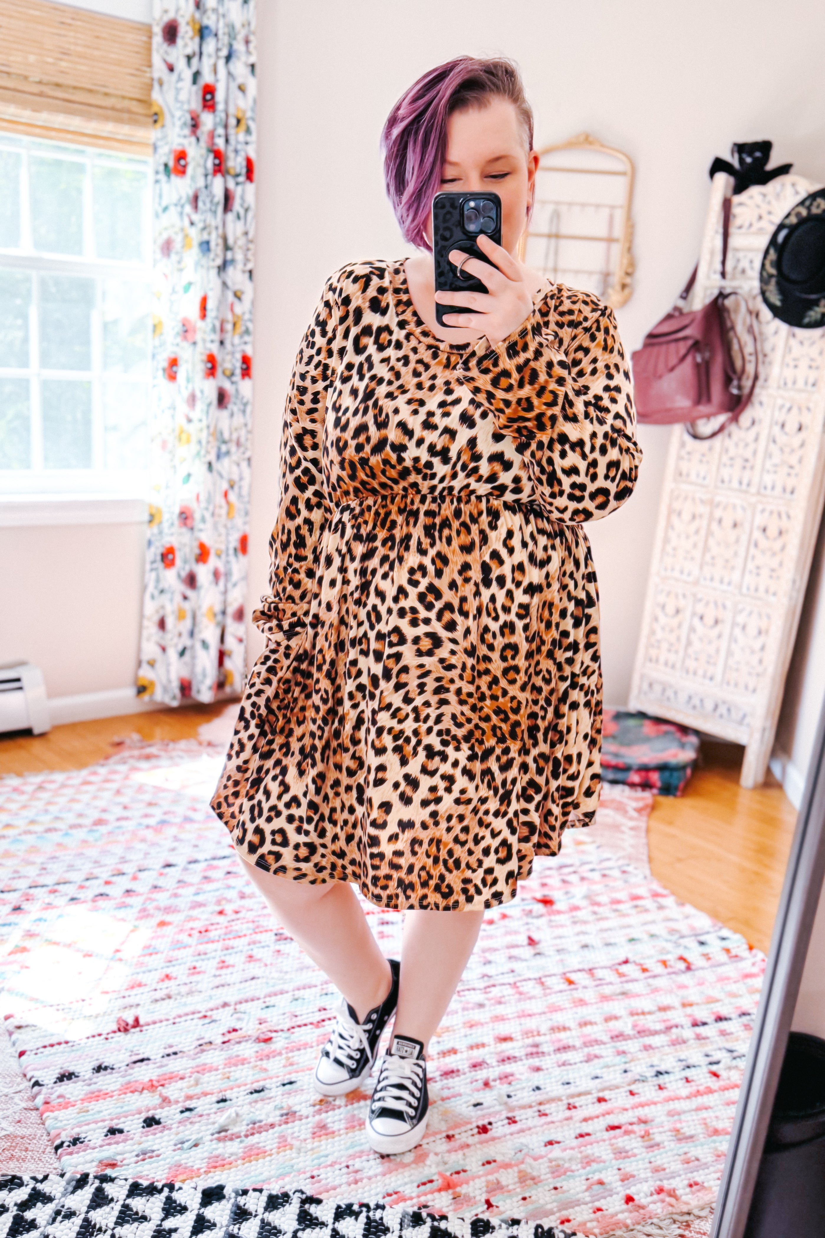 Sweet & Spotted Leopard Babydoll Tunic Dress