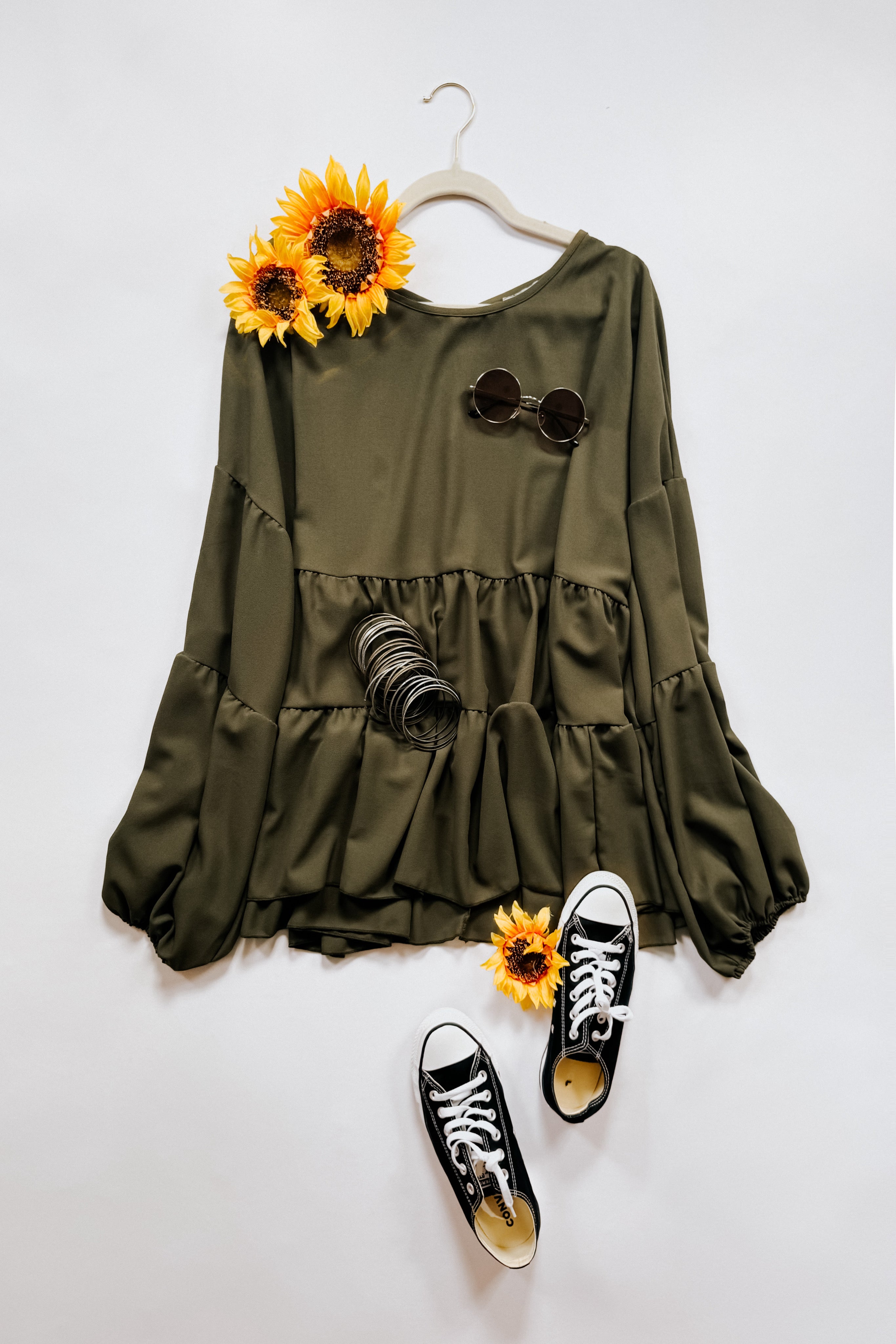 Take Me Home Babydoll Blouse • Olive