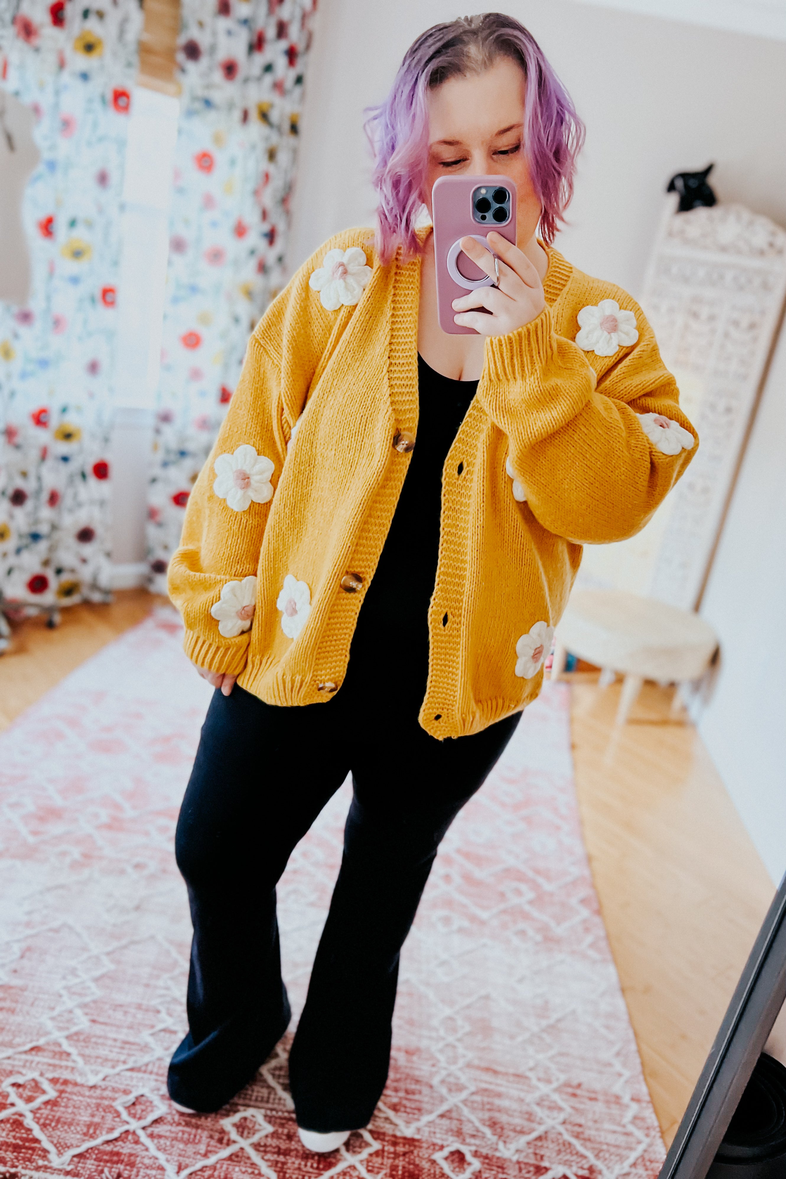 You're Enough Floral Cardigan